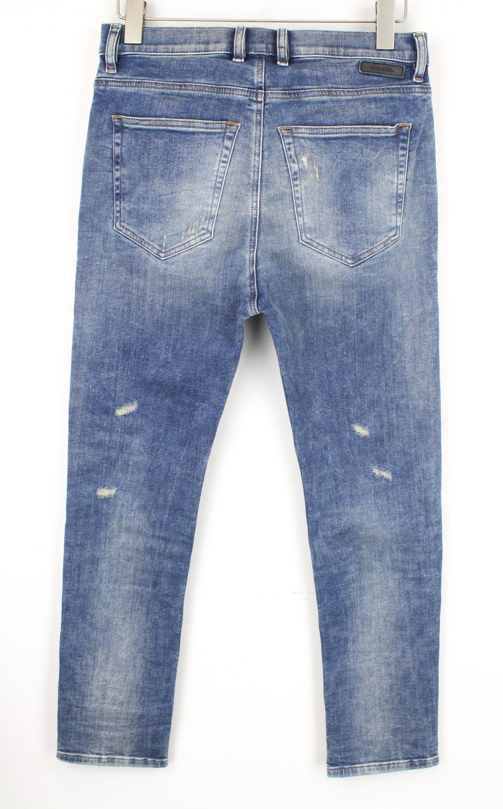 DIESEL D-Vider-T 087AD Men Jeans W27 Carrot Jogg Sweat Blue Stretch Distressed