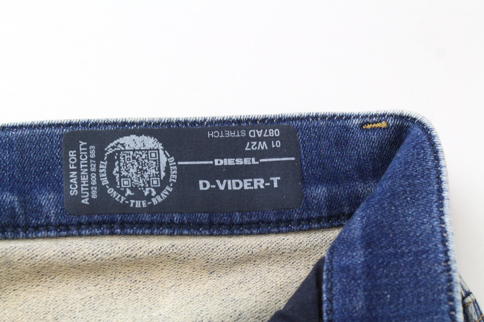 DIESEL D-Vider-T 087AD Men Jeans W27 Carrot Jogg Sweat Blue Stretch Distressed