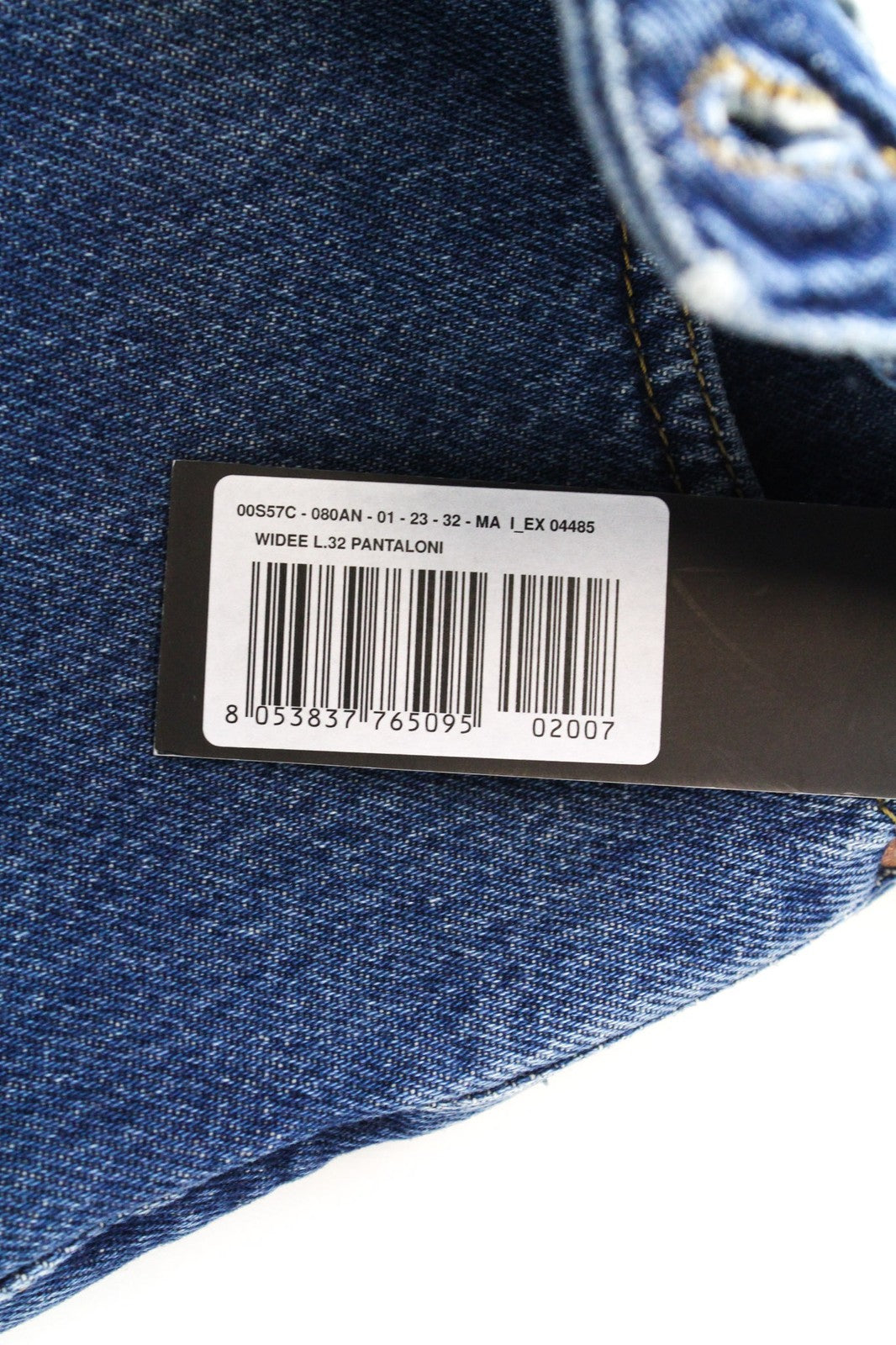 DIESEL Widee 080AN Women Jeans W23/L32 High Waisted Blue Straight Fit Cotton