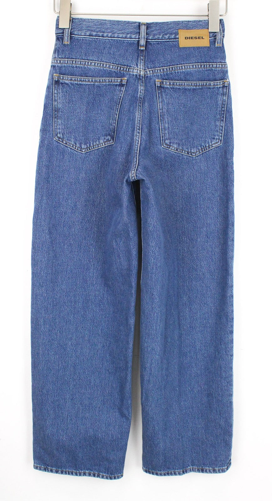 DIESEL Widee 080AN Women Jeans W24/L32 Blue Straight Regular Fit Cotton Blend