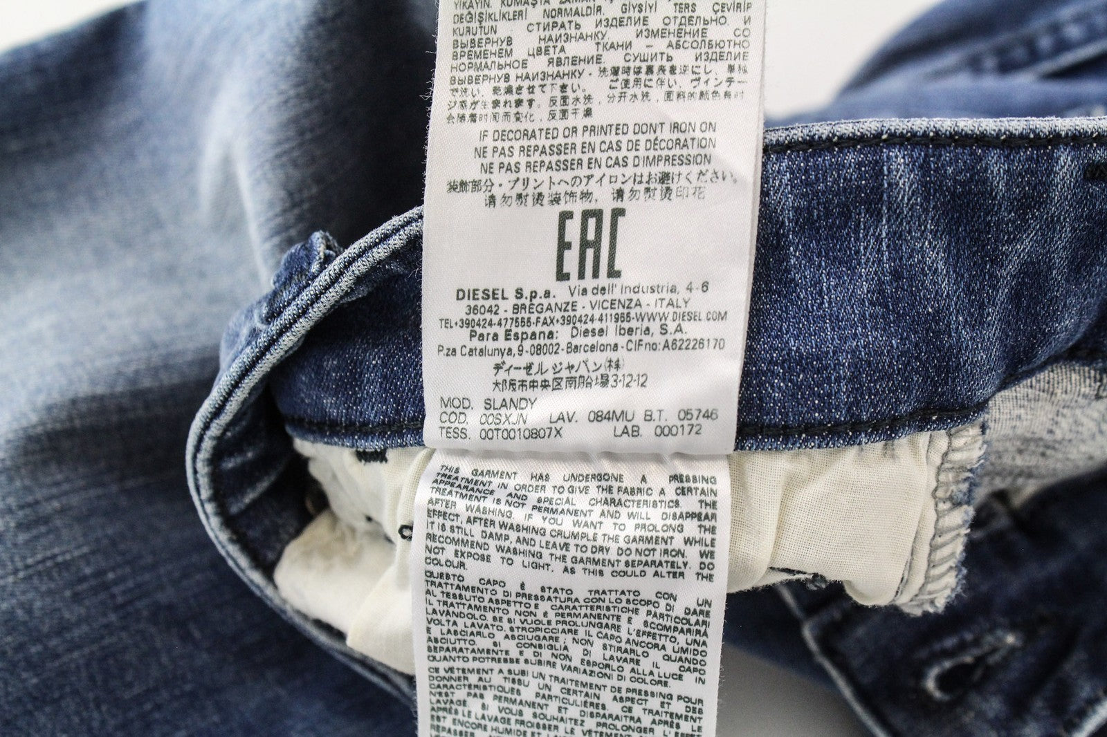 DIESEL Slandy 084MU Women Jeans W24/L32 Super Slim Skinny Girls Fit Blue Stretch