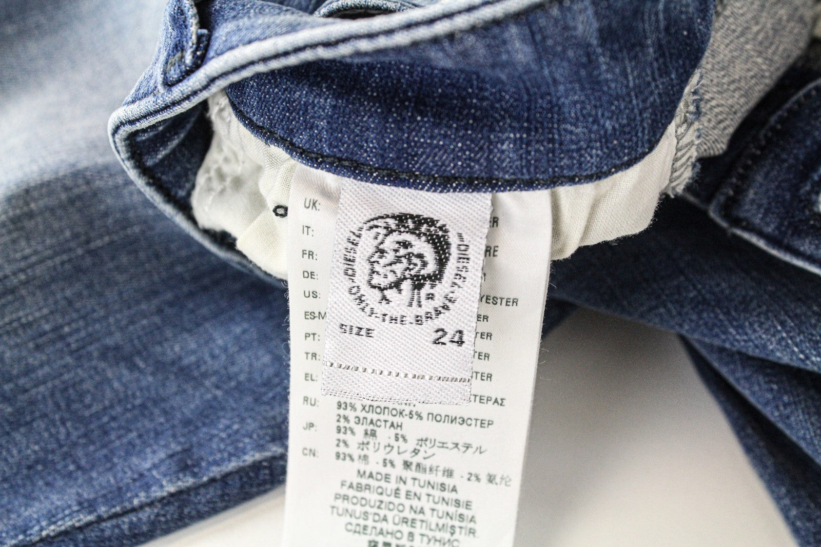 DIESEL Slandy 084MU Women Jeans W24/L32 Super Slim Skinny Girls Fit Blue Stretch