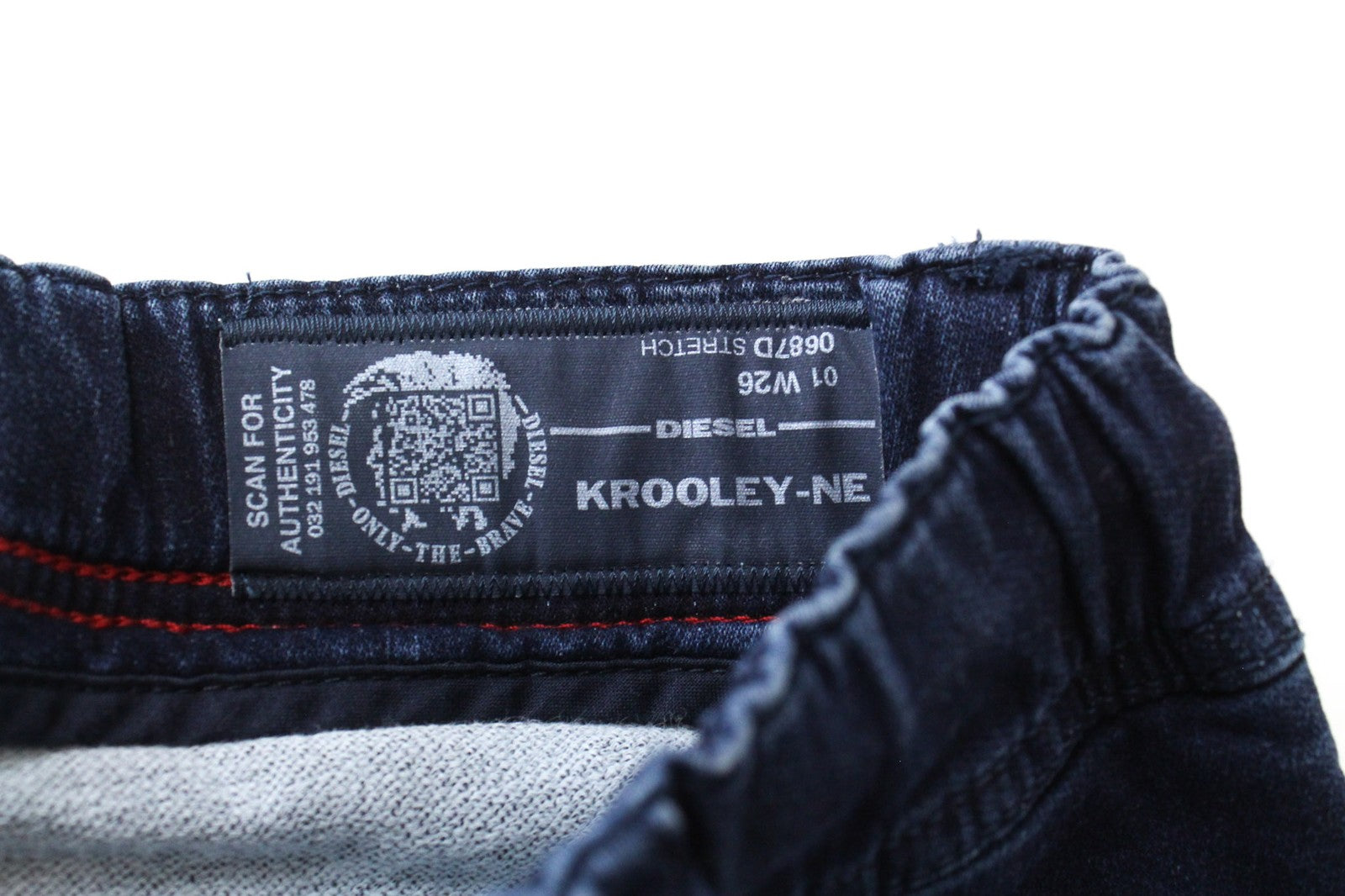 DIESEL Krooley-NE 0687D Men Jeans W26 Slim Carrot Faded Jogg Blue Stretch