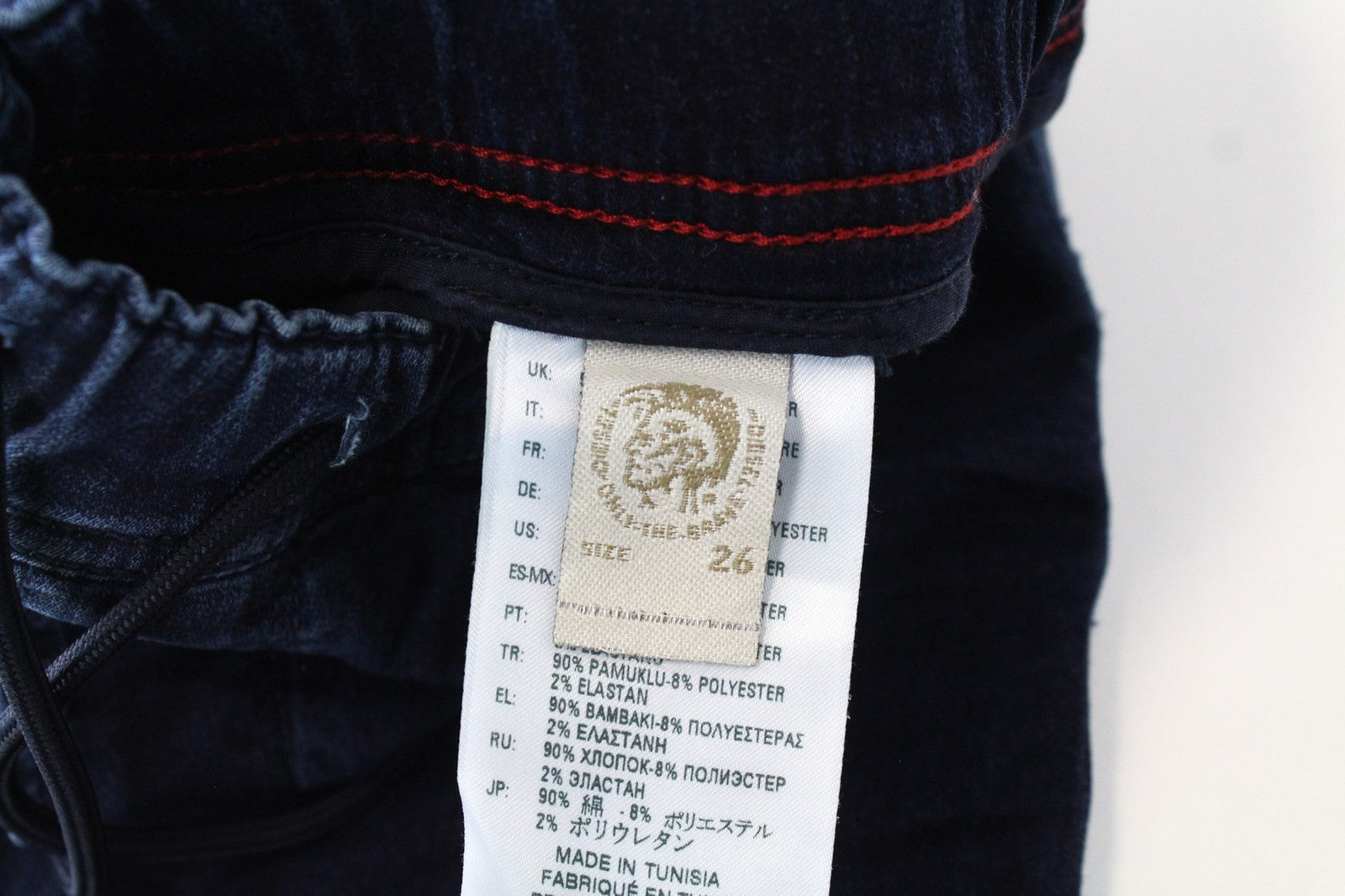 DIESEL Krooley-NE 0687D Men Jeans W26 Slim Carrot Faded Jogg Blue Stretch