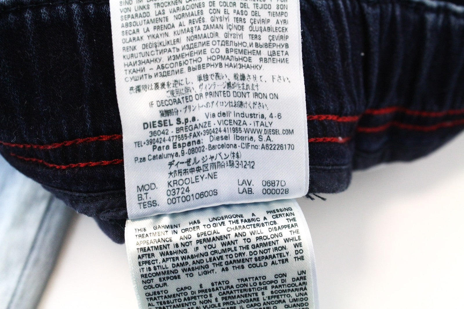 DIESEL Krooley-NE 0687D Men Jeans W26 Slim Carrot Faded Jogg Blue Stretch