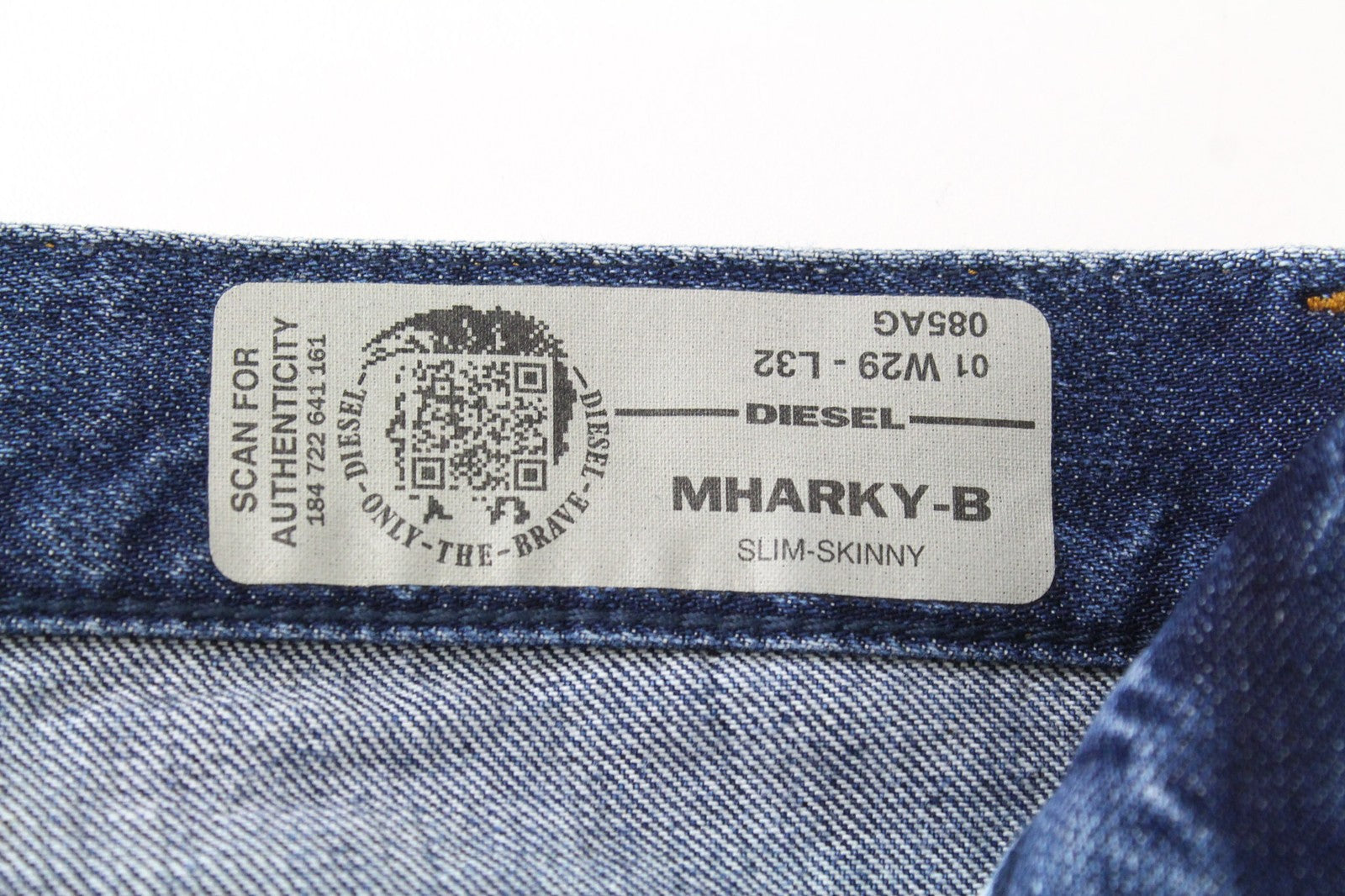 DIESEL Mharky 085AG Men Jeans W29/L32 Slim Skinny Fit Washed Blue Pure Cotton