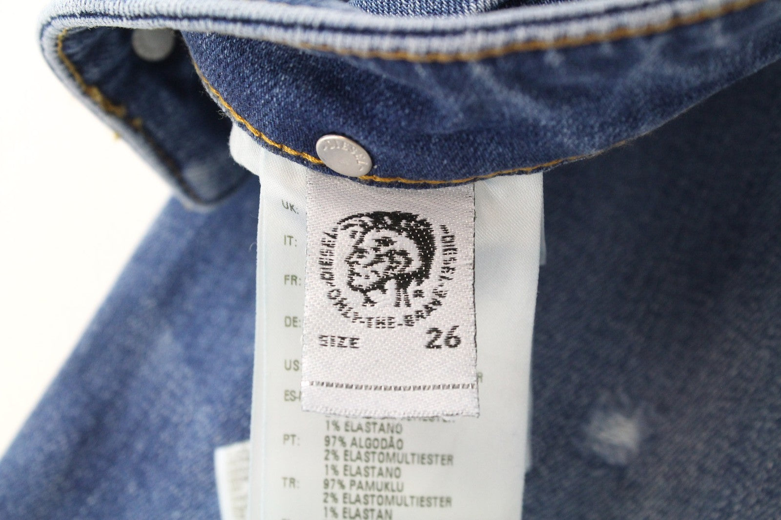 DIESEL D-Rifty 083AX Women Jeans W26/L32 Distressed Slim Blue Stretch Low Rise