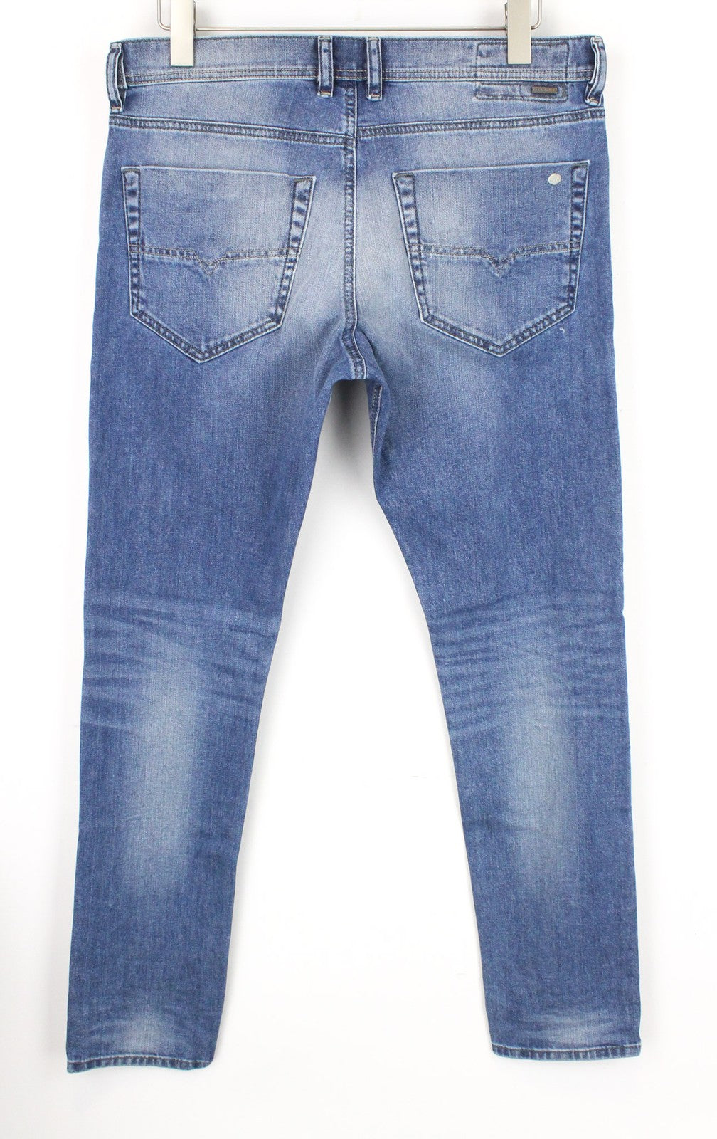 DIESEL Tepphar 0842H Men Jeans W33/L32 Slim Carrot Blue Stretch Buttoned Fly