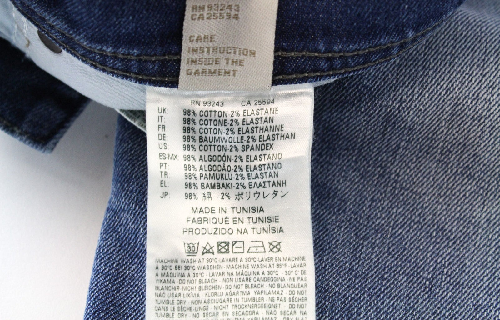 DIESEL Tepphar 0842H Men Jeans W33/L32 Slim Carrot Blue Stretch Buttoned Fly