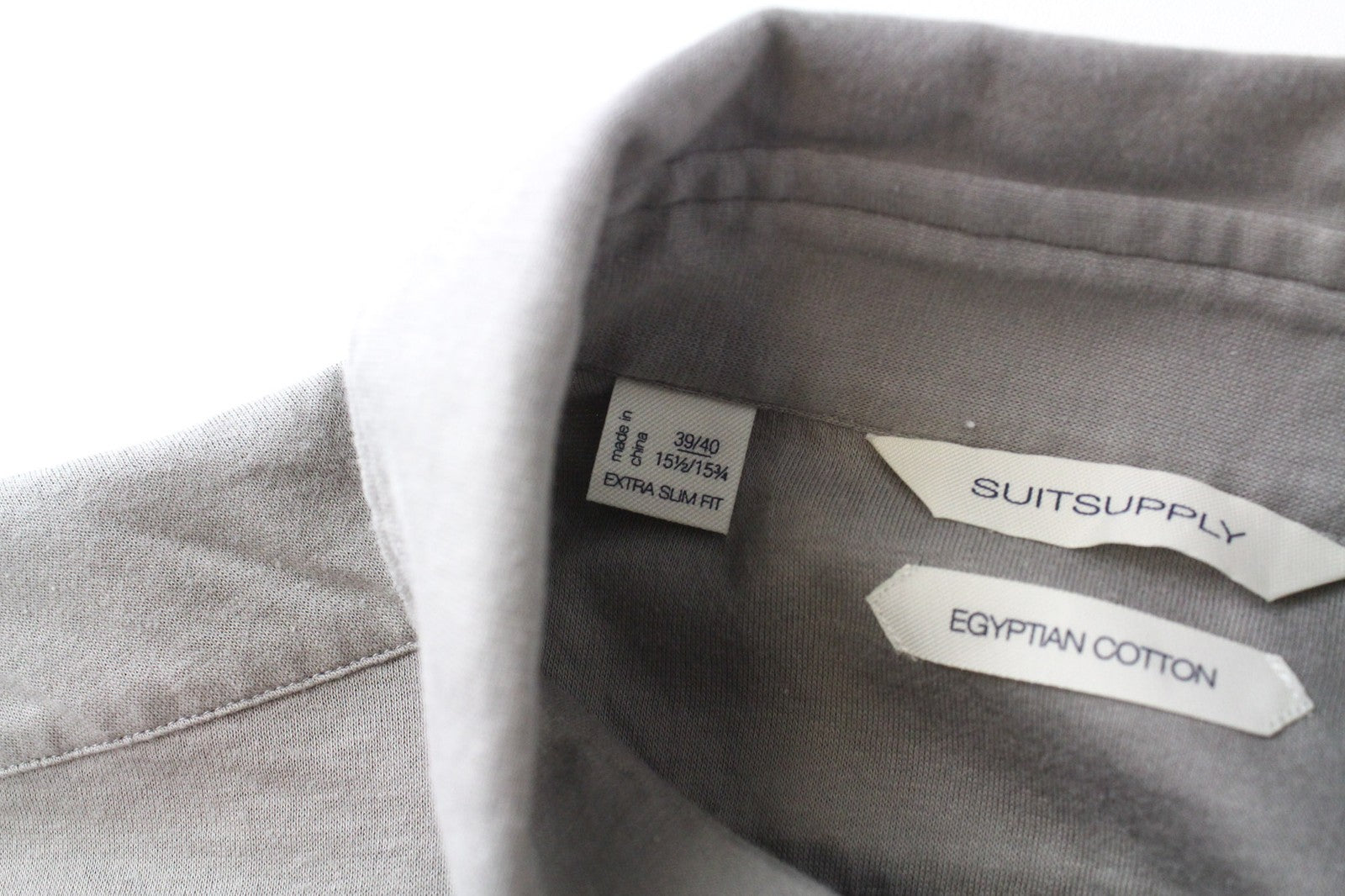 SUITSUPPLY Men Shirt 39/15.5/40/15.75 Brown Polo Egyptian Cotton Extra Slim Fit