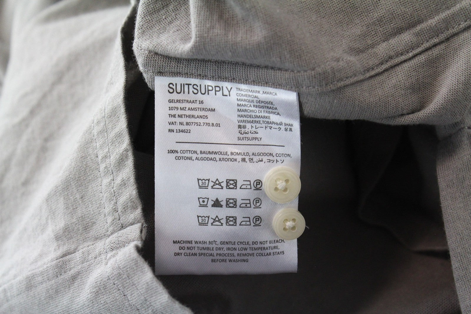 SUITSUPPLY Men Shirt 39/15.5/40/15.75 Brown Polo Egyptian Cotton Extra Slim Fit