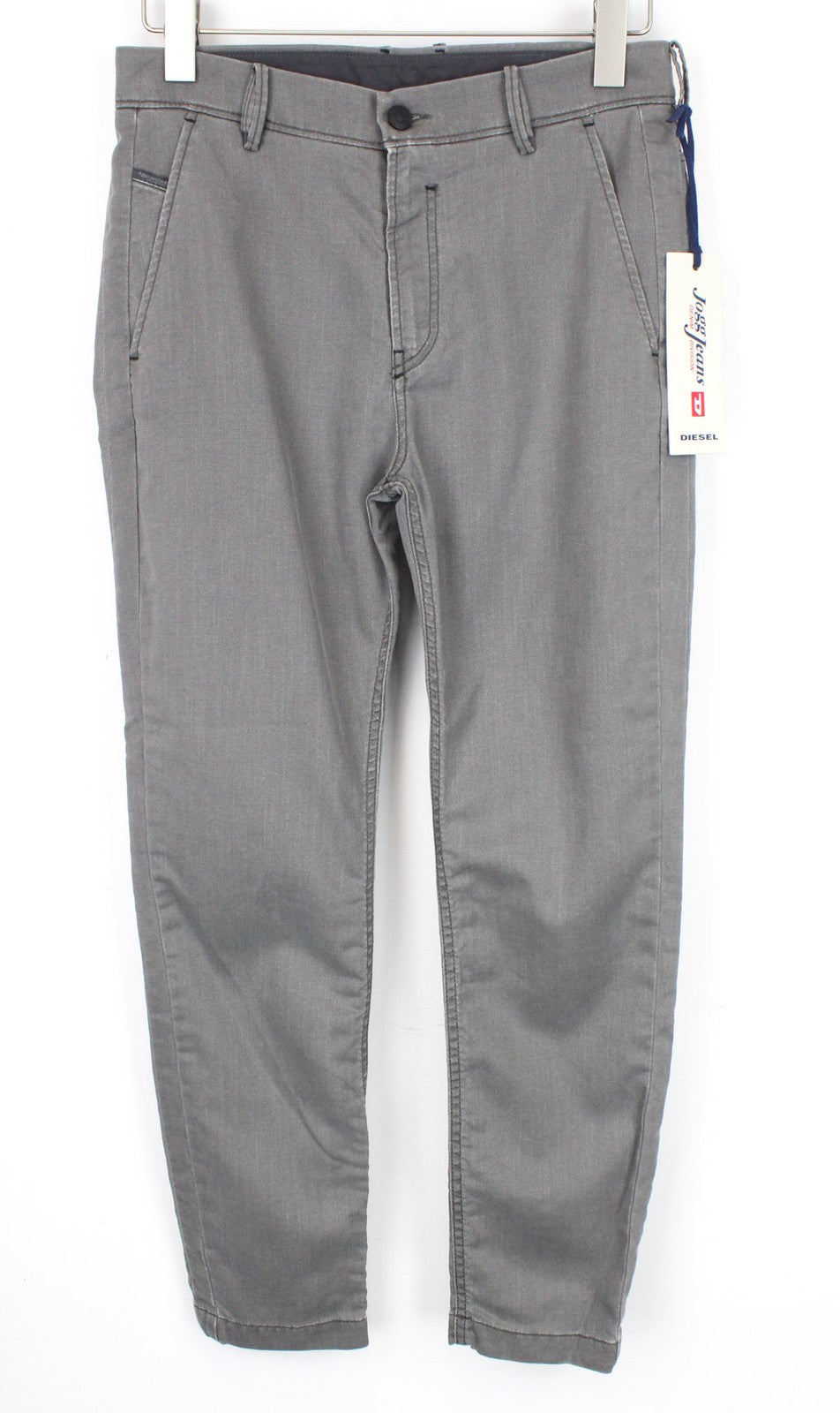DIESEL Slim-Chino-M-NE 0685E Men Trousers W28 Grey Slim Jogg Sweat Stretch