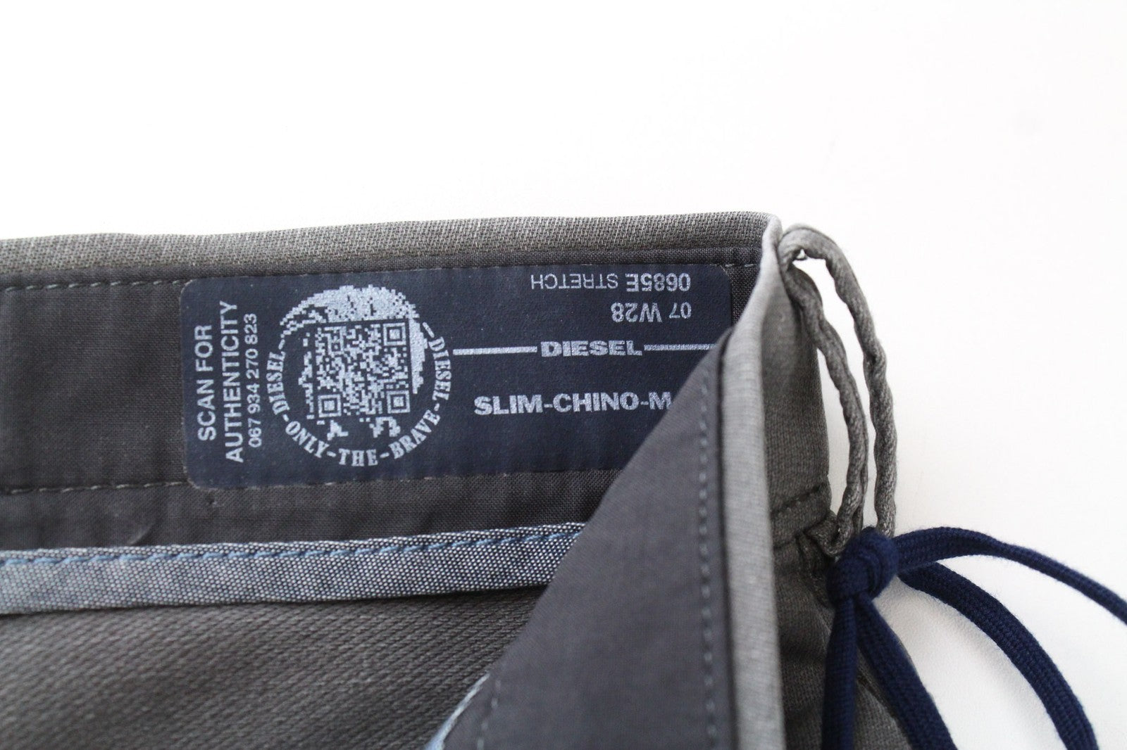 DIESEL Slim-Chino-M-NE 0685E Men Trousers W28 Grey Slim Jogg Sweat Stretch