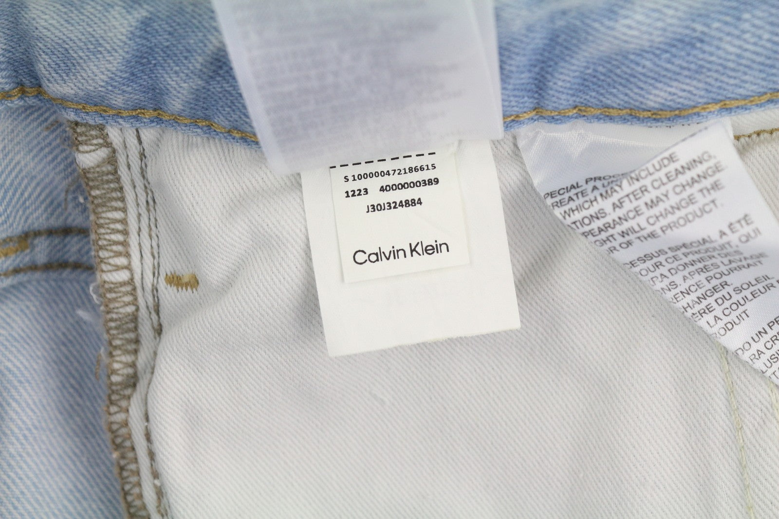 CALVIN KLEIN 90s Loose Men Jeans W31 Light Blue Washed Faded Pleated Zip Denim