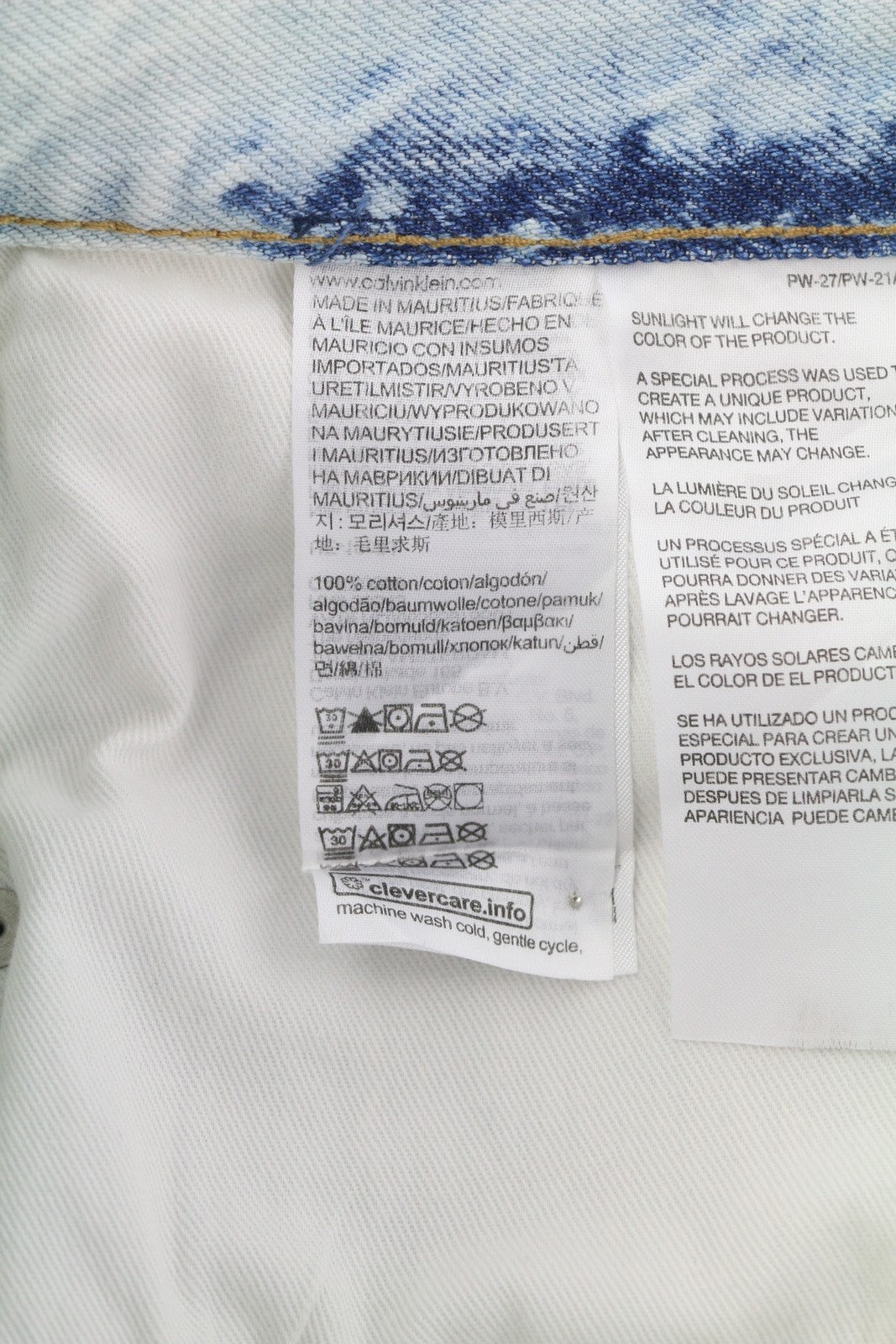 CALVIN KLEIN Regular Taper vyriški džinsai W33/L30 šviesiai mėlyni skalbto džinso užtrauktuku 