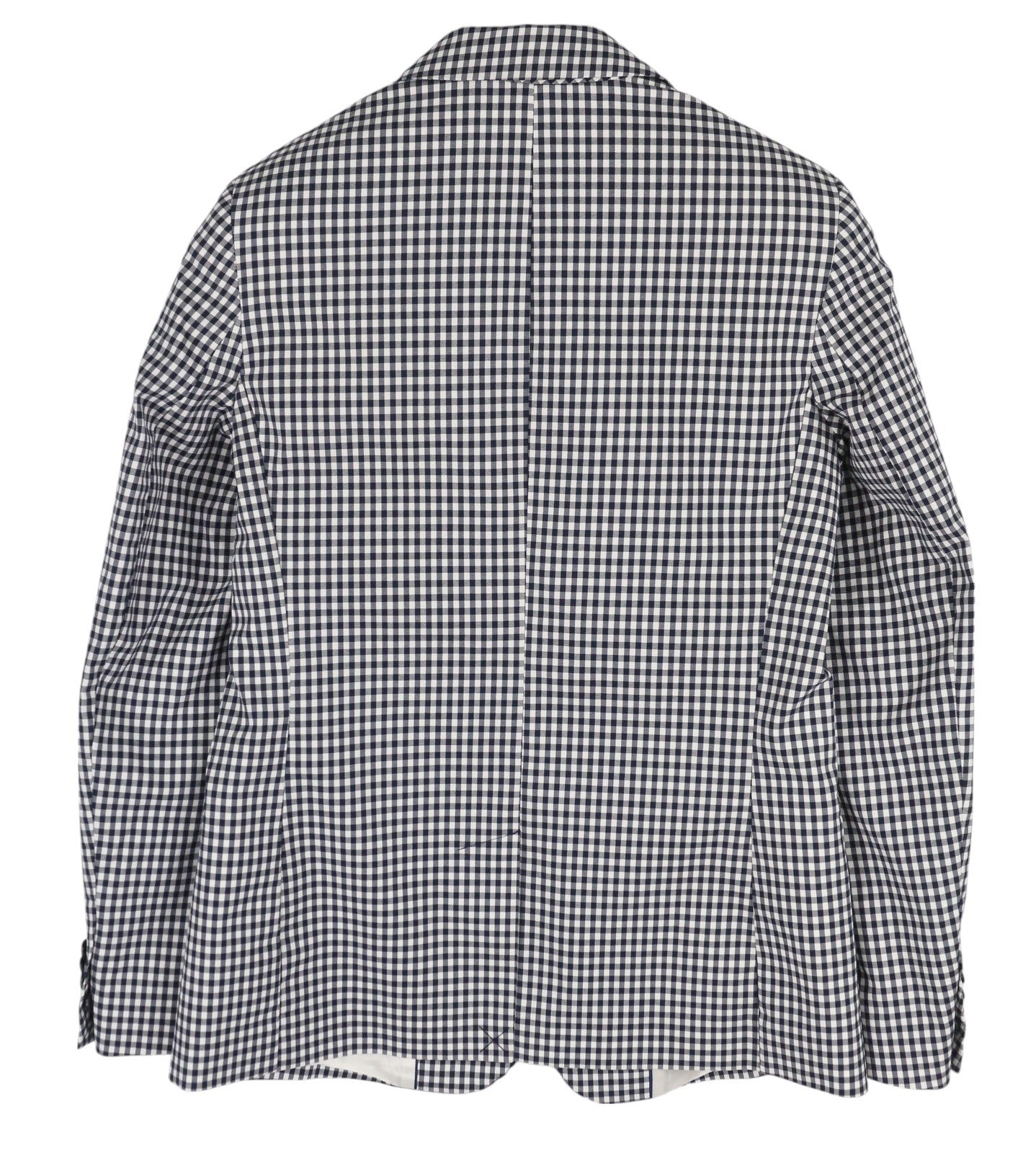 GANT Gingham Stretch Regular Women Blazer EU38 Blue Plaid Single-Breasted Notch