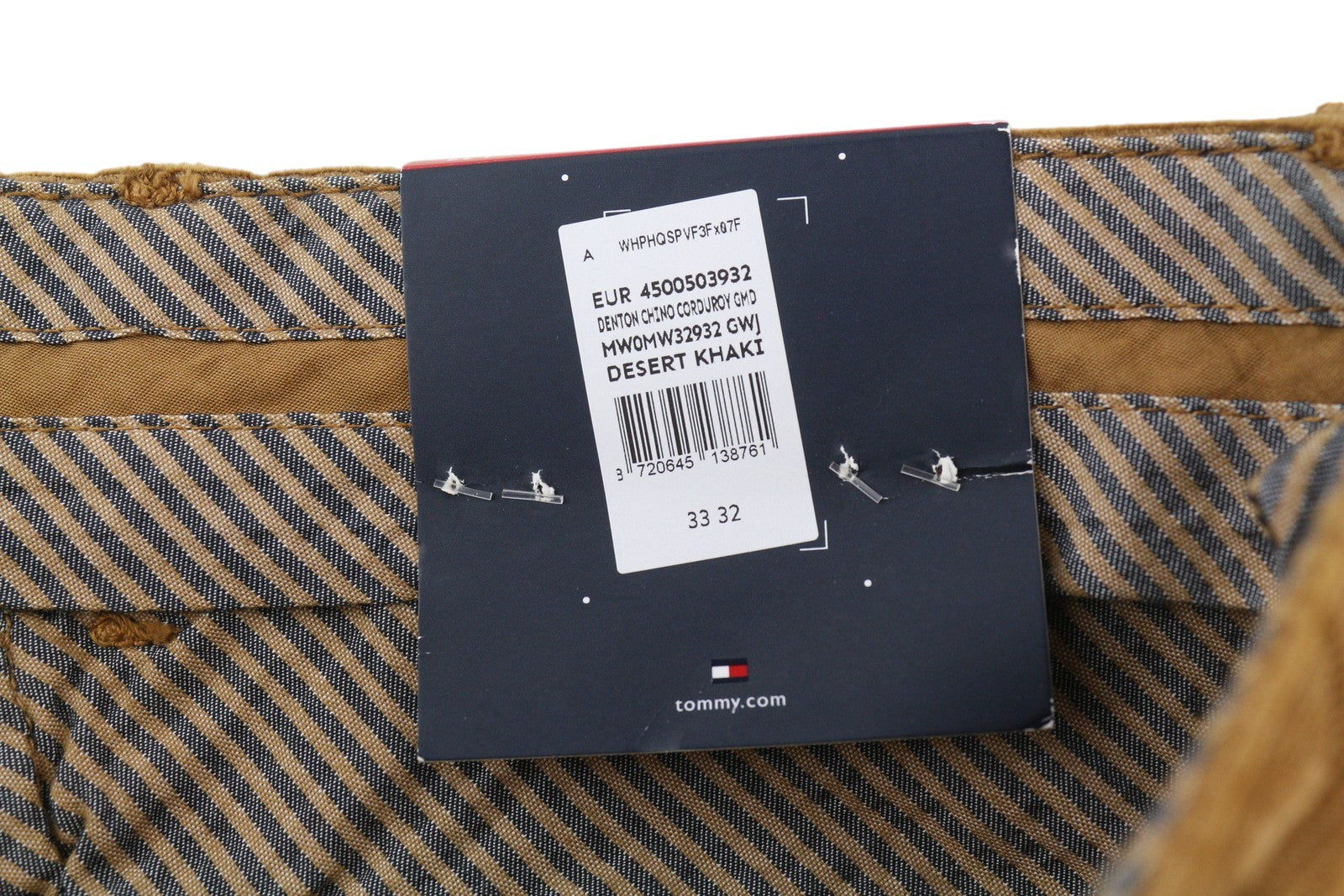TOMMY HILFIGER Denton Chino Corduroy Men Trousers W33/L32 Straight Fit RRP€139