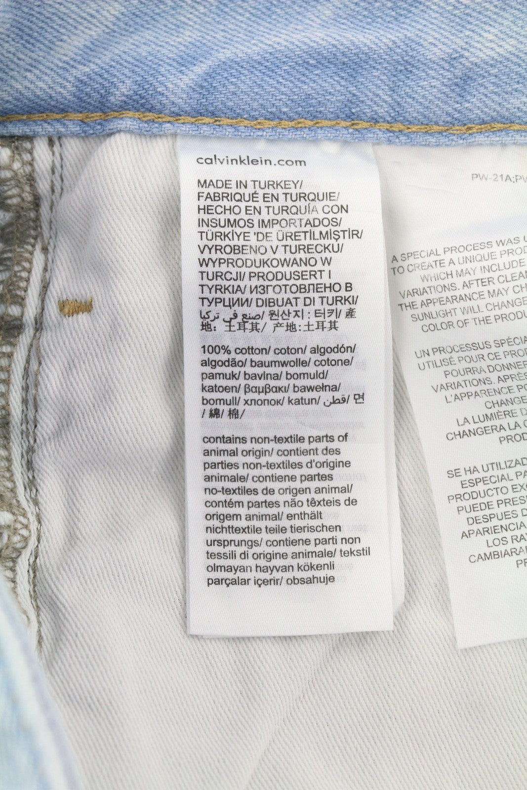 CALVIN KLEIN 90s Loose Men Jeans W32 Light Blue Washed Faded Pleated Zip Denim