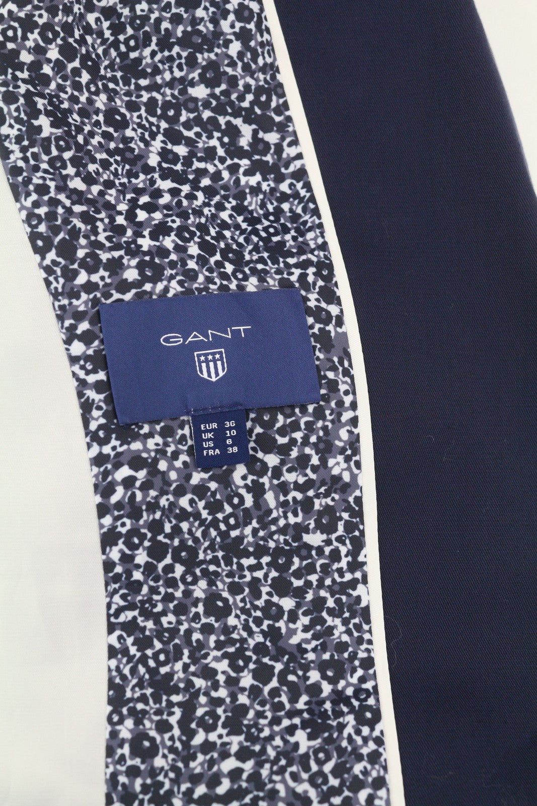 GANT Drapy Twill Women Blazer EU36 Dark Blue Notch Lapel Single-Breasted Lined