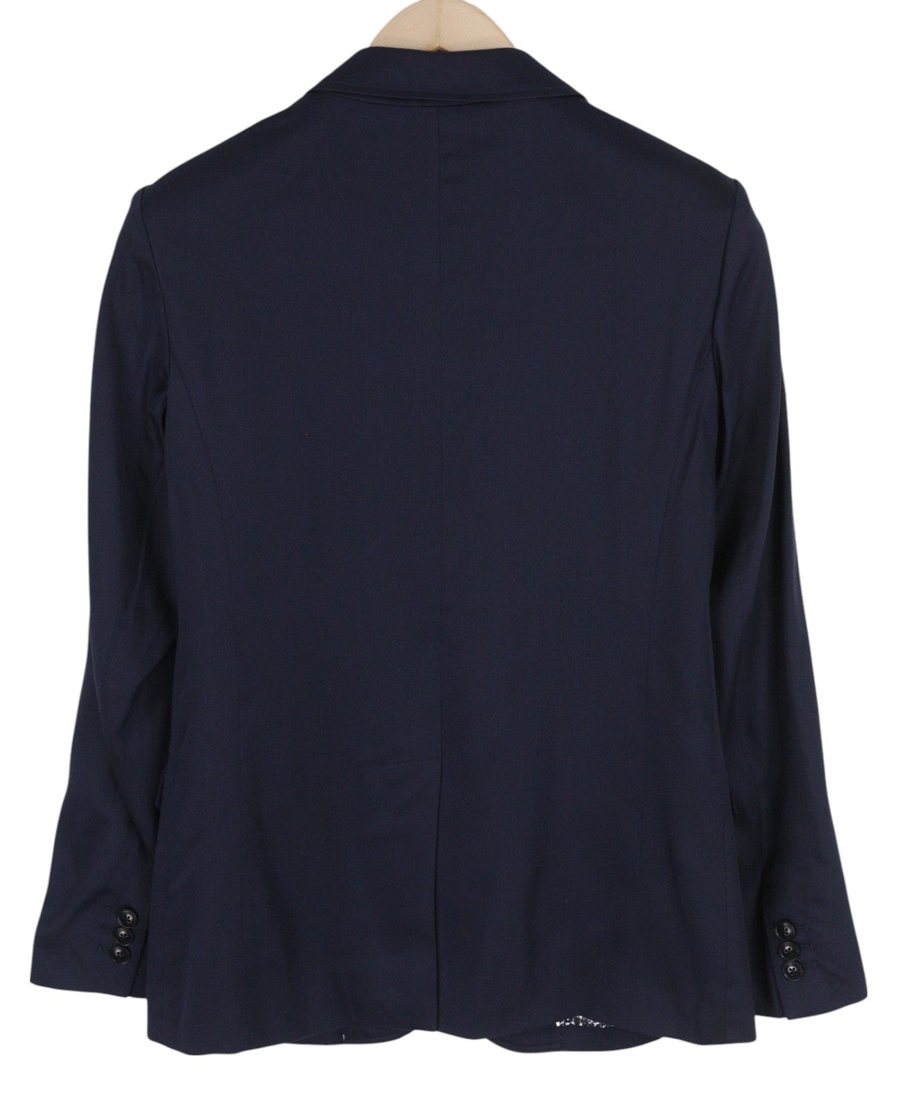 GANT Drapy Twill Women Blazer EU36 Dark Blue Notch Lapel Single-Breasted Lined