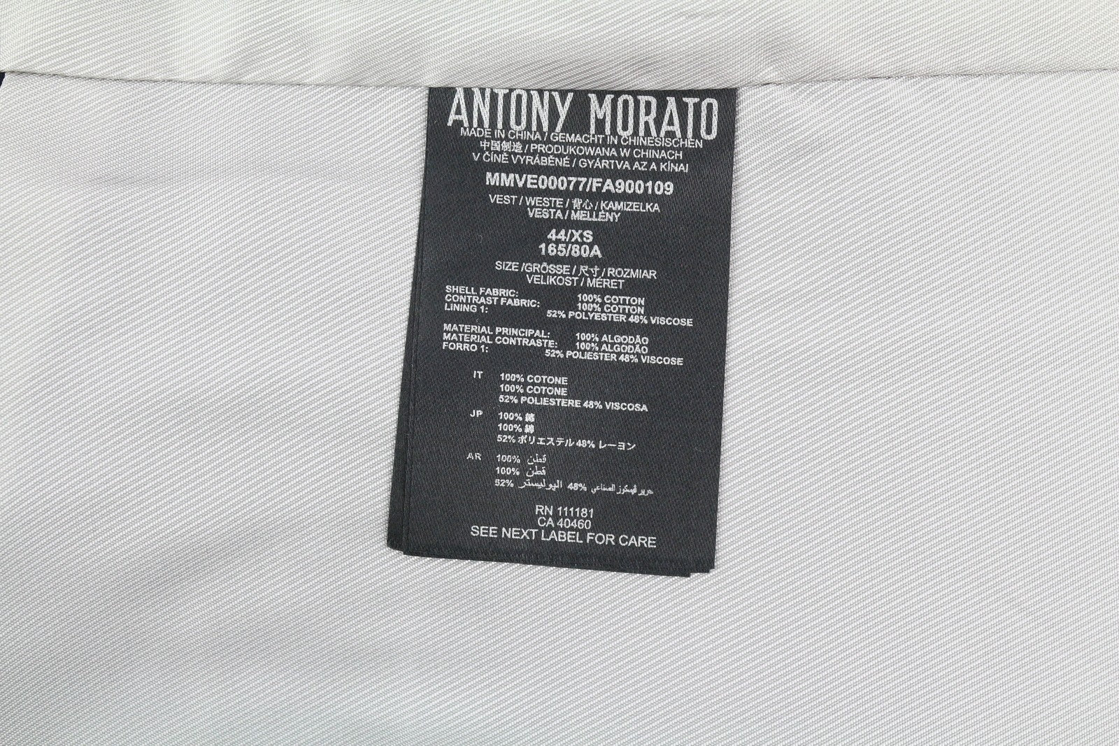 ANTONY MORATO Men Waistcoat XS Navy Blue Notch Lapel Double-Breasted Lined Vest