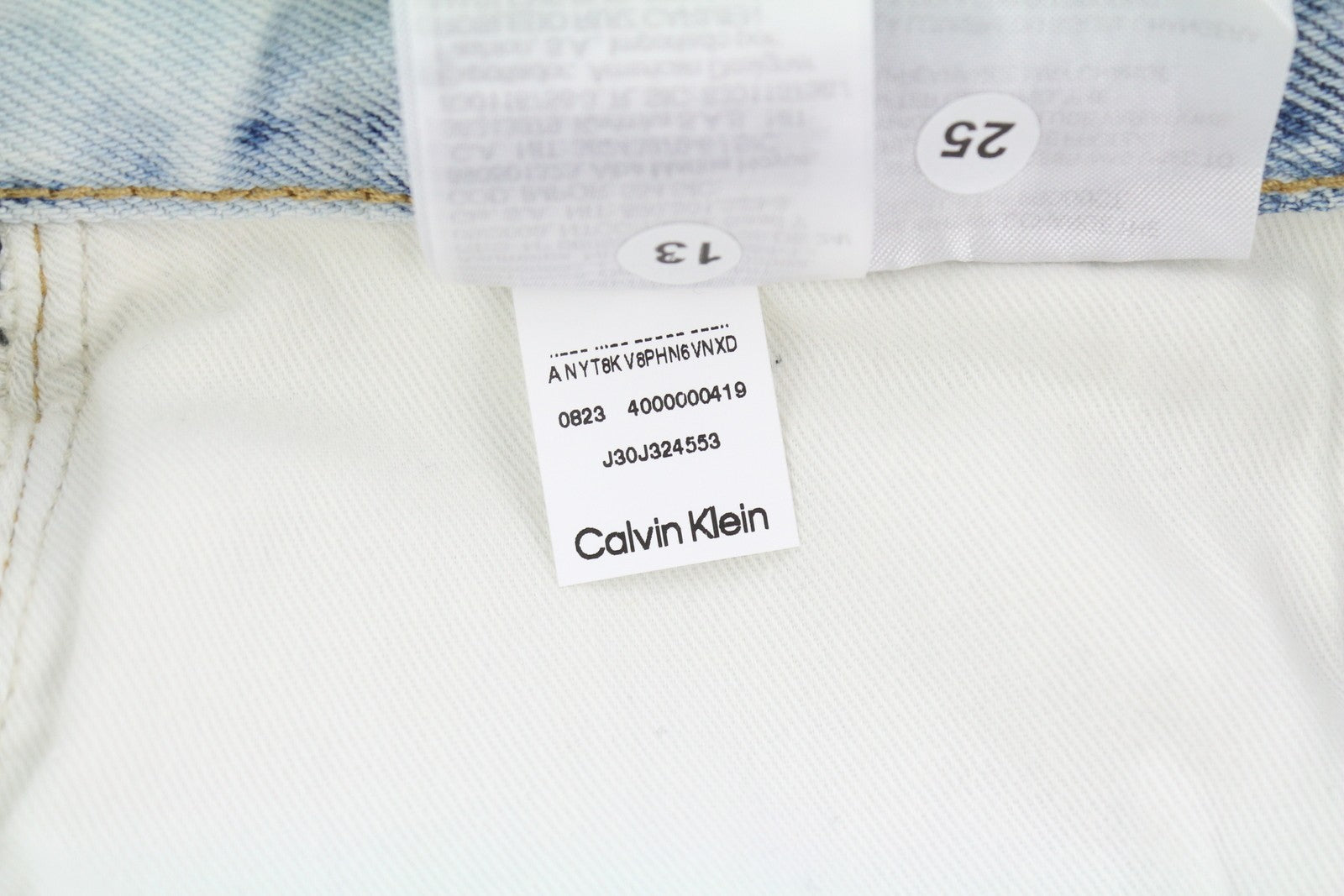 CALVIN KLEIN Regular Taper Men Jeans W30/L32 Light Blue Washed Denim Zipper