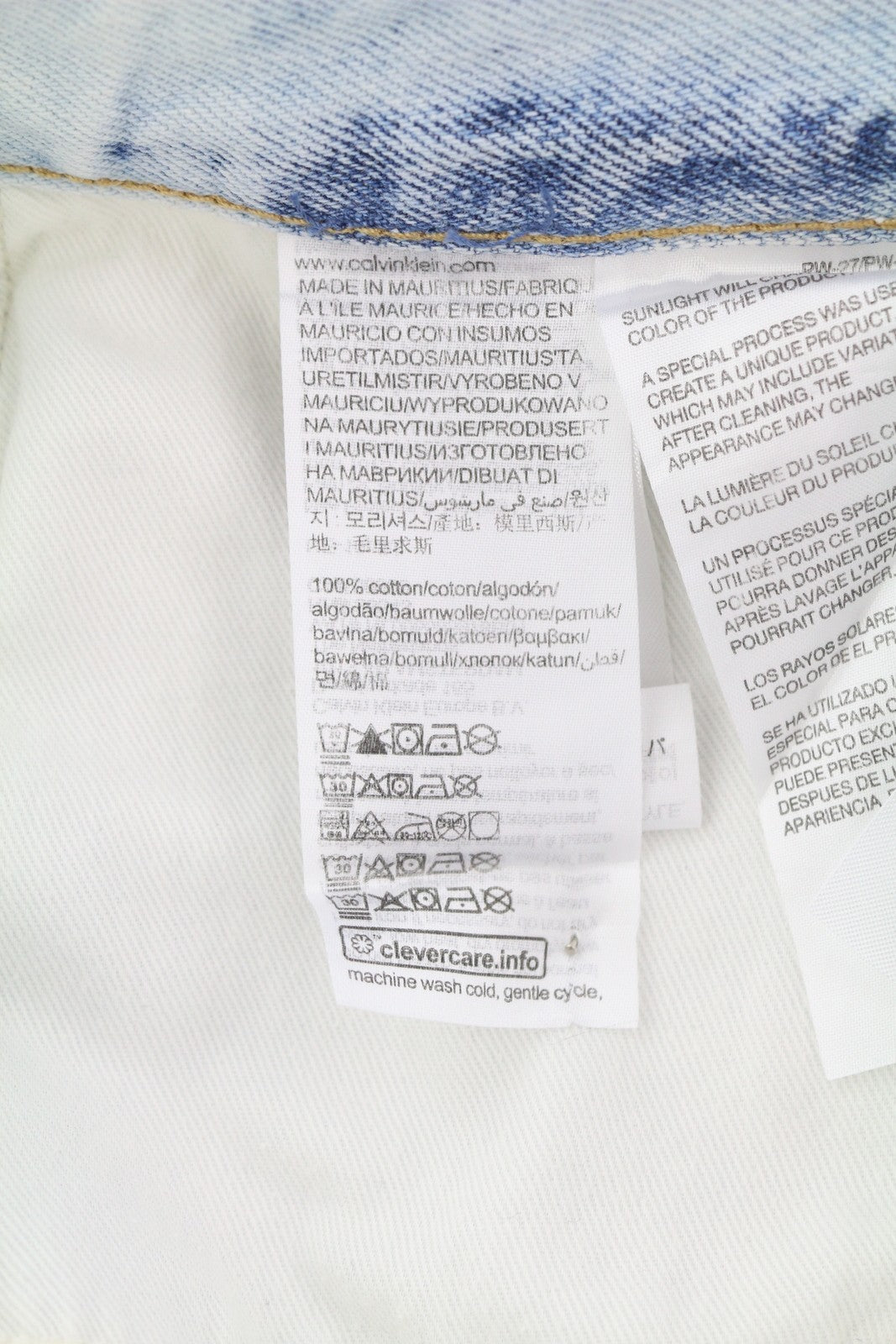 CALVIN KLEIN Regular Taper Men Jeans W30/L32 Light Blue Washed Denim Zipper