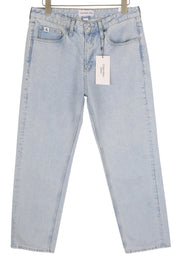 CALVIN KLEIN 90s Straight Men Jeans W32 Light Blue Washed Faded Zipper Denim