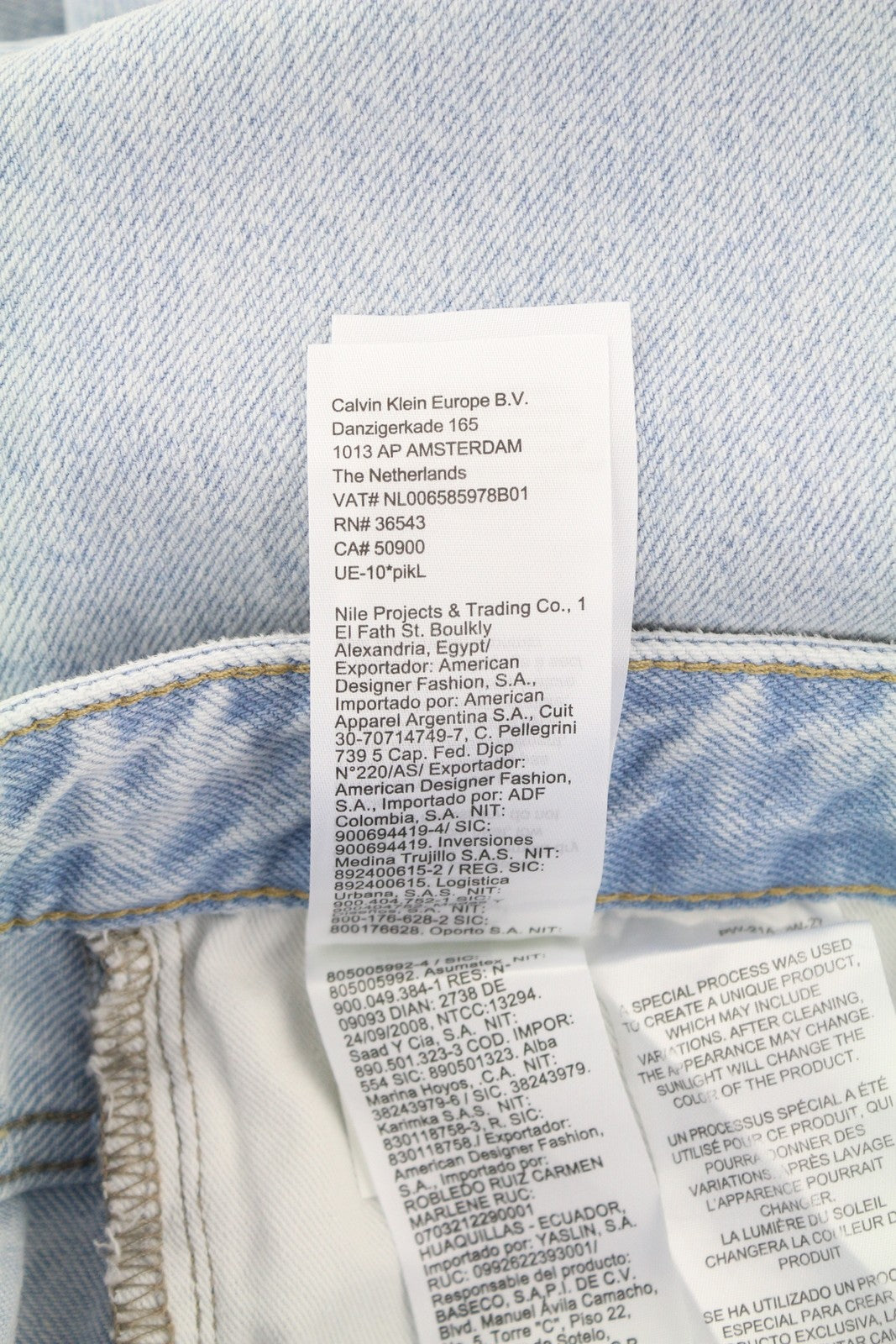 CALVIN KLEIN 90s Straight Men Jeans W32 Light Blue Washed Faded Zipper Denim