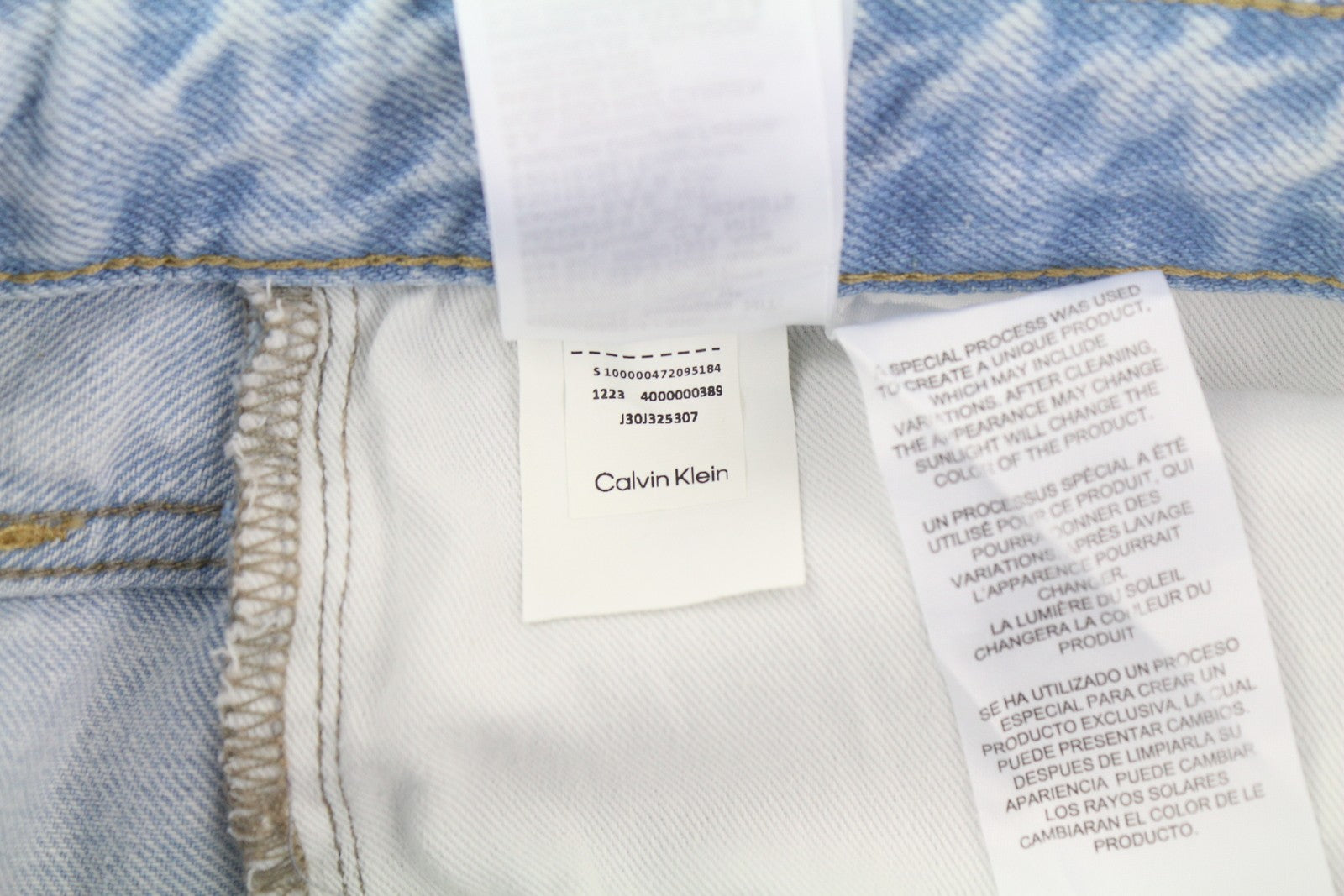 CALVIN KLEIN 90s Straight Men Jeans W32 Light Blue Washed Faded Zipper Denim