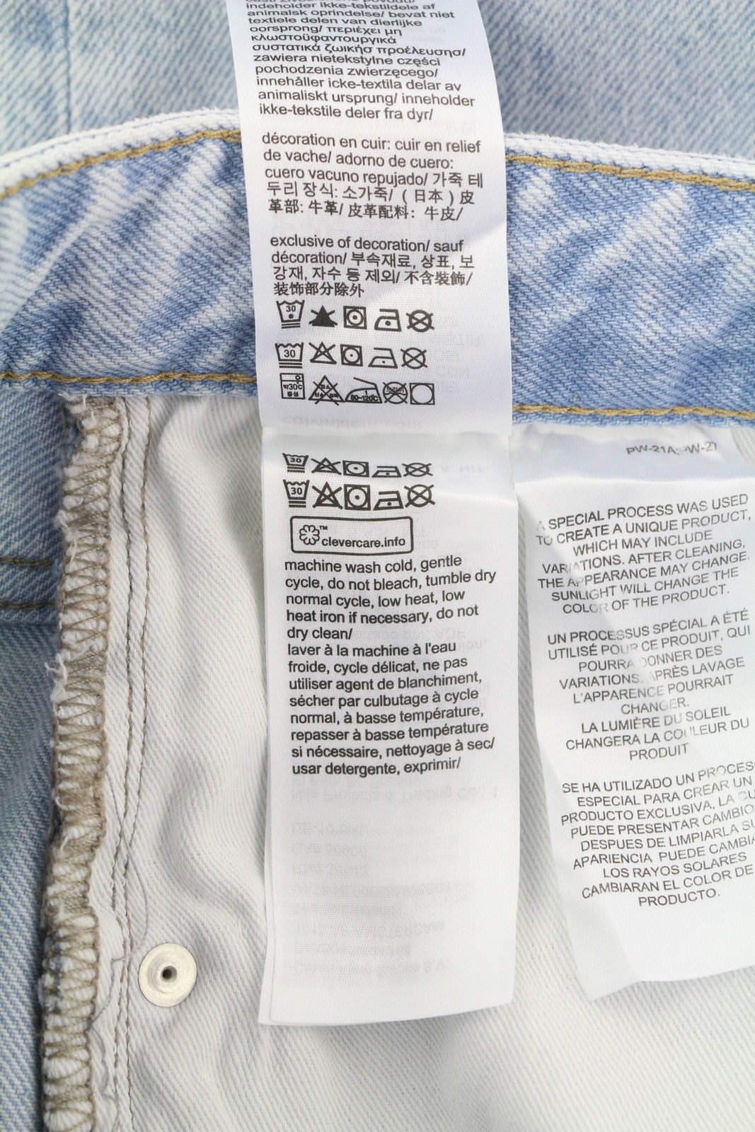 CALVIN KLEIN 90s Straight Men Jeans W32 Light Blue Washed Faded Zipper Denim