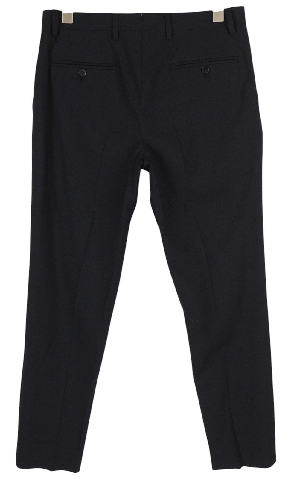 TOMMY HILFIGER Men Trousers 48 Dark Blue THFlex Wool Blend Slim Fit Flat Front