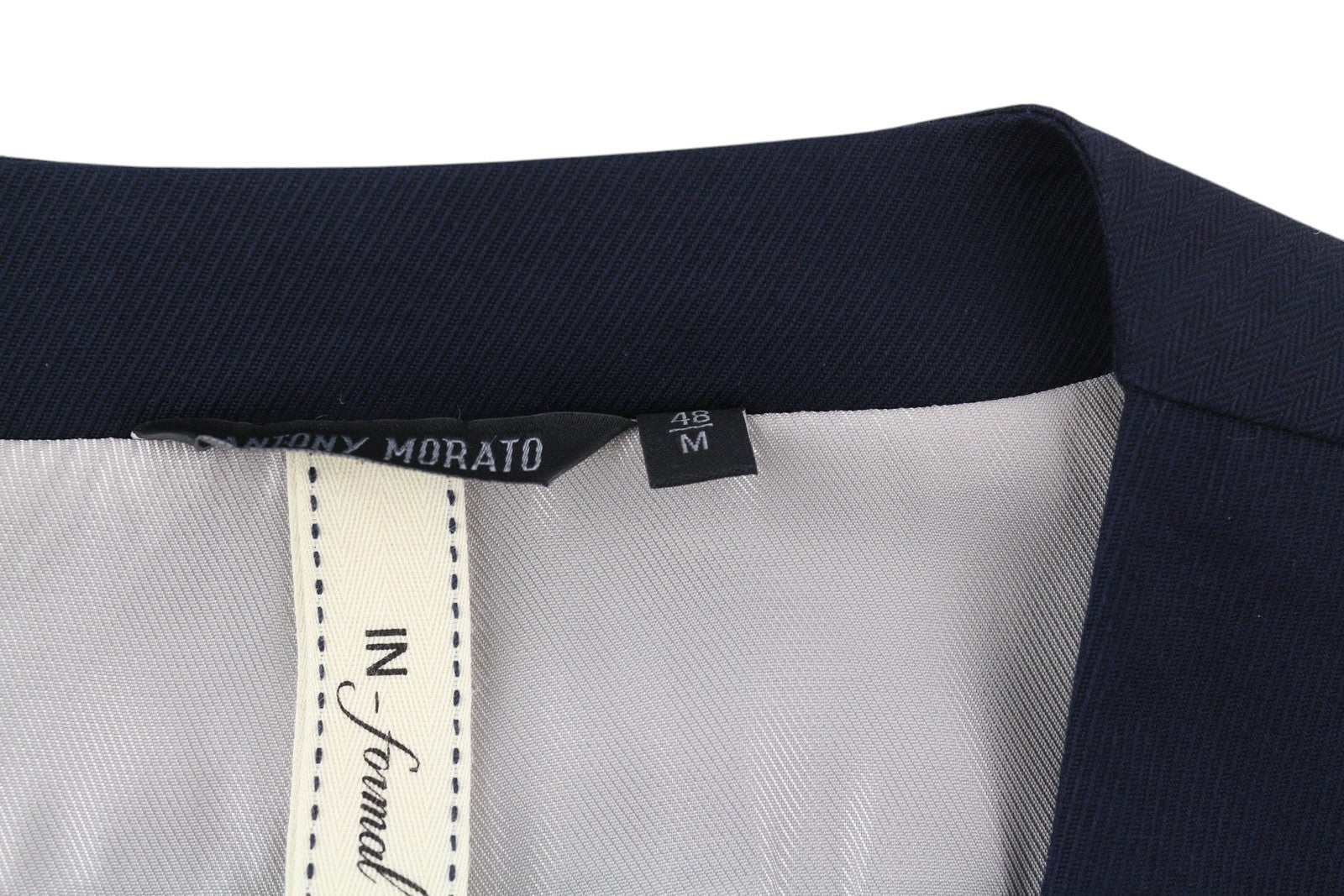 ANTONY MORATO Men Waistcoat M Dark Blue Notch Lapel Double-Breasted Lined Vest