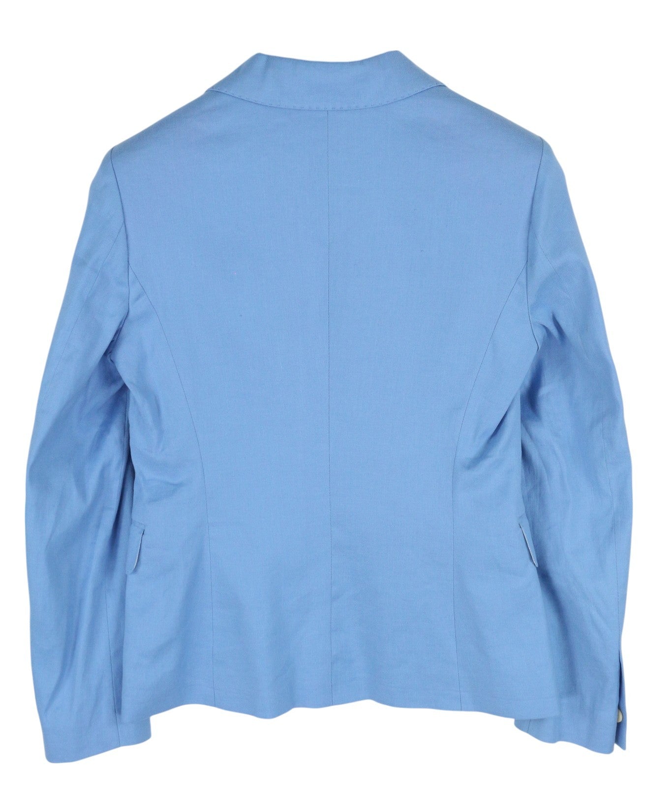 GANT Women Blazer EU34 Blue Linen Blend Notch Lapel Single-Breasted Lined Casual