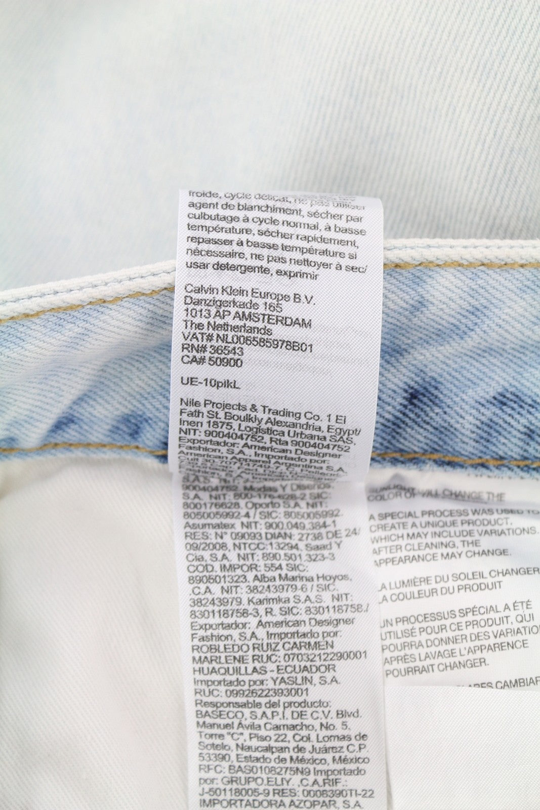 CALVIN KLEIN Regular Taper Men Jeans W31/L32 Light Blue Washed Denim Zipper