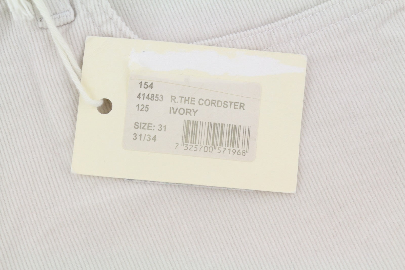 GANT Rugger The Cordster Women Trousers W31/L34 Ivory Corduroy Zip Fly Ankle