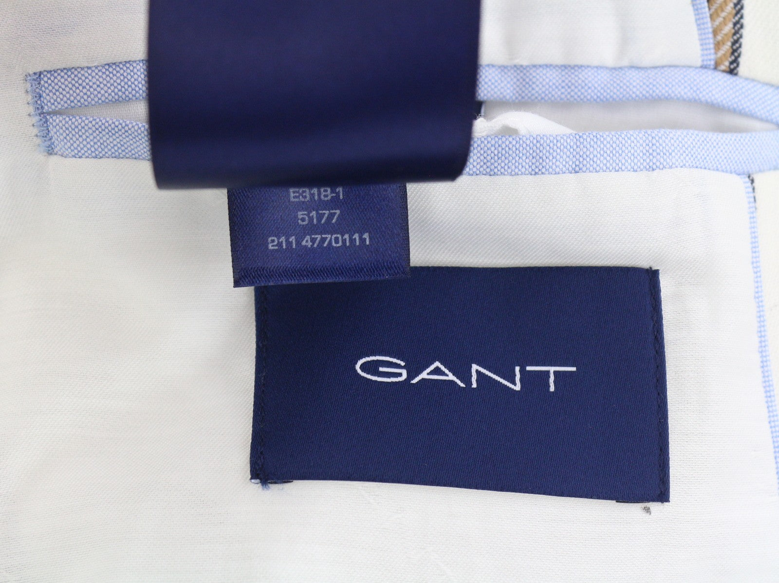 GANT Stripe Linen Straight Women Blazer EU42 Off-White Linen Blend Notch Lapel