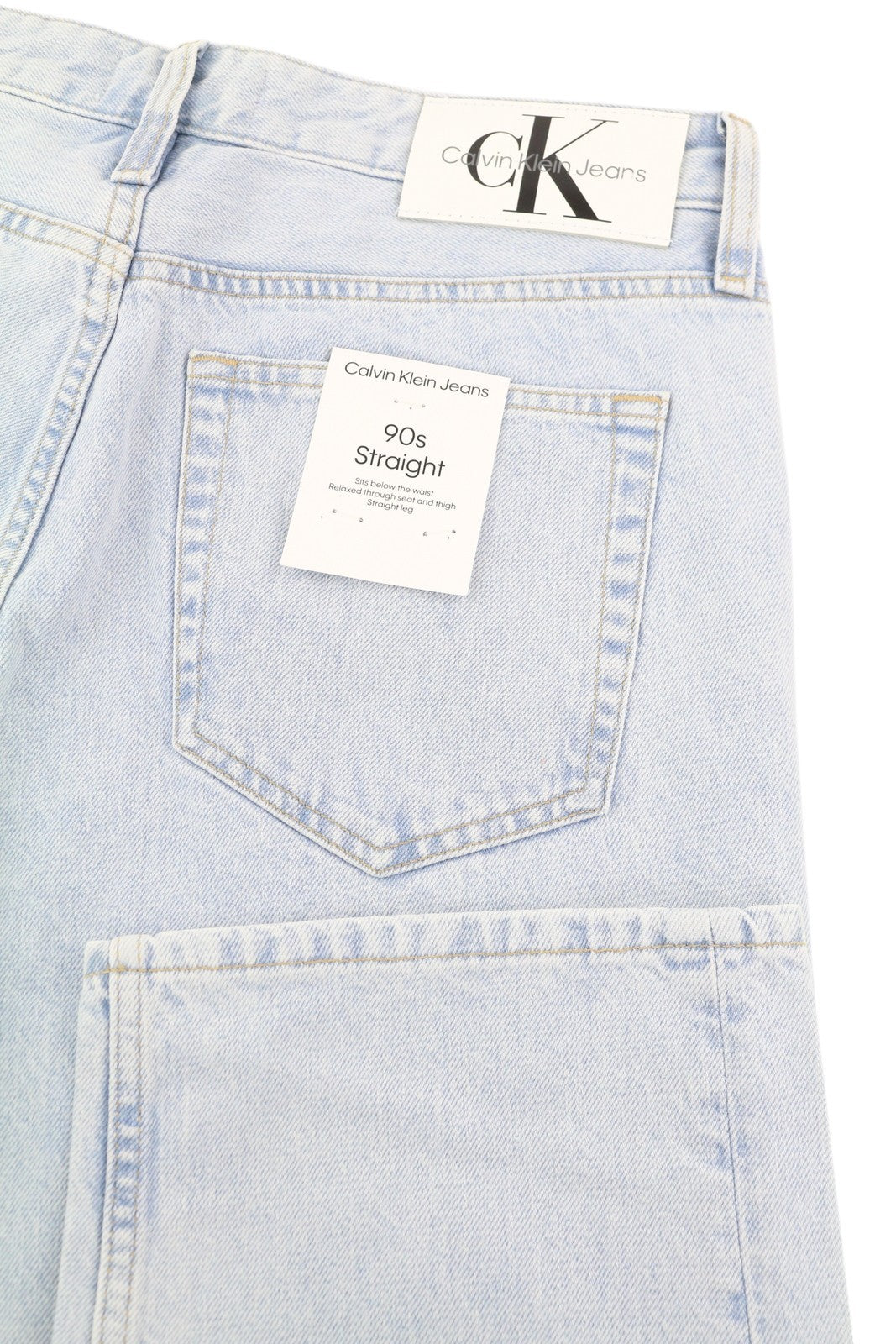 CALVIN KLEIN 90-ųjų tiesūs vyriški džinsai W30 šviesiai mėlyni skalbti išblukę užtrauktukai Fly Denim 