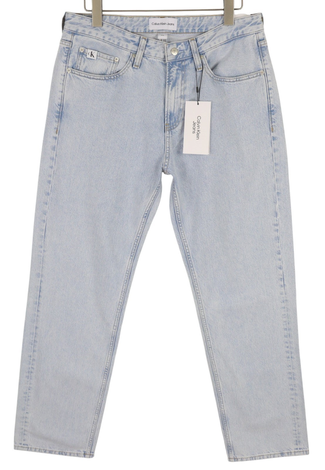 CALVIN KLEIN 90-ųjų tiesūs vyriški džinsai W32 šviesiai mėlyni skalbti išblukę užtrauktukai Fly Denim 