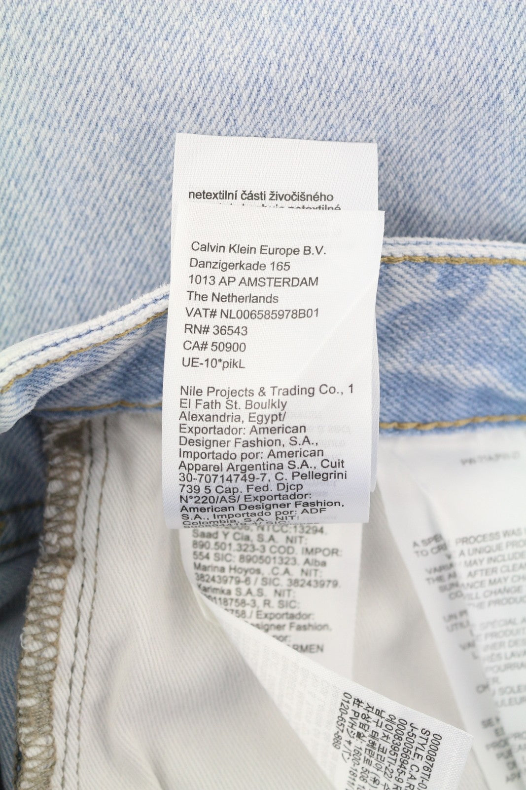 CALVIN KLEIN 90-ųjų tiesūs vyriški džinsai W32 šviesiai mėlyni skalbti išblukę užtrauktukai Fly Denim 