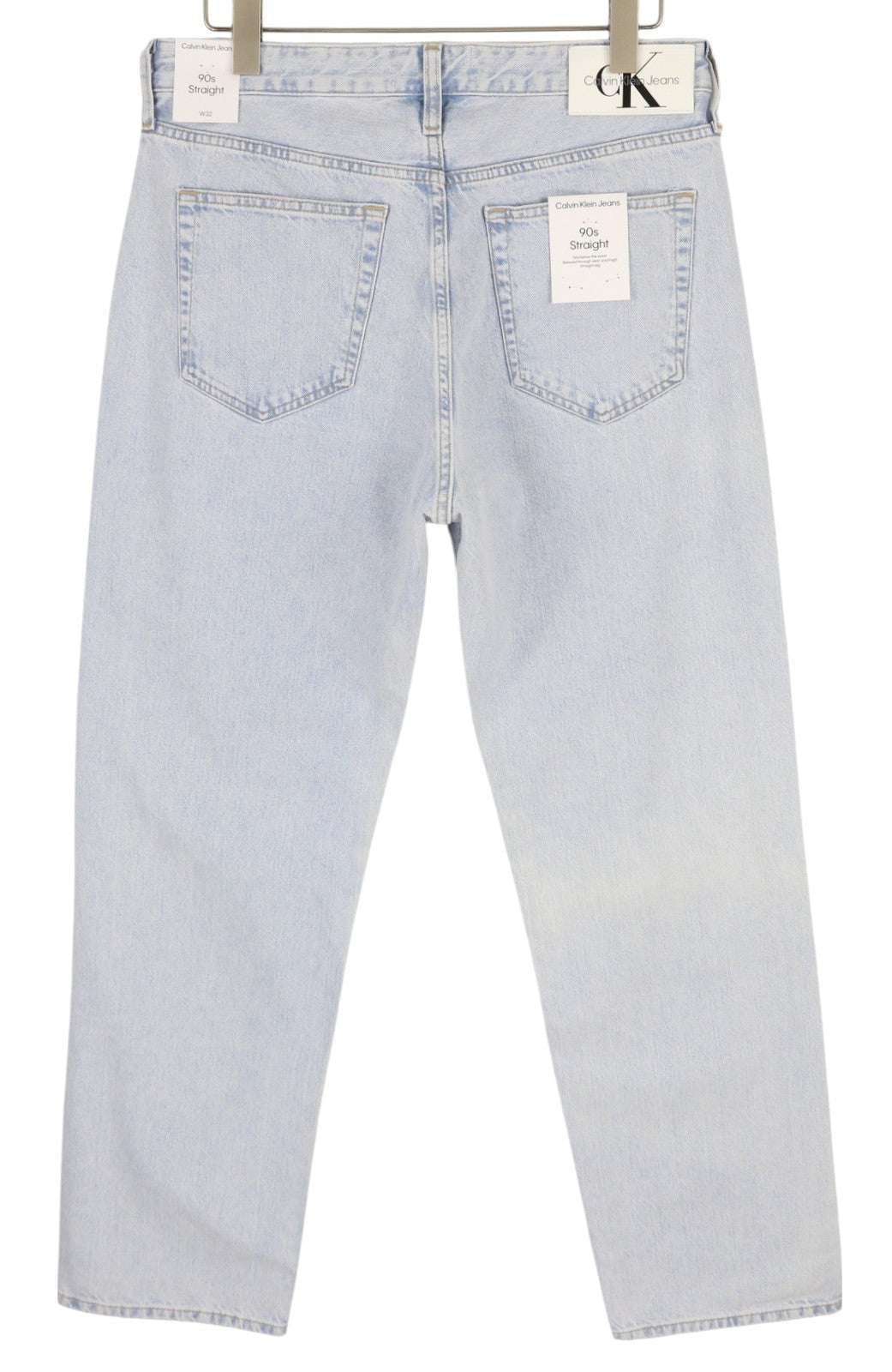 CALVIN KLEIN 90-ųjų tiesūs vyriški džinsai W32 šviesiai mėlyni skalbti išblukę užtrauktukai Fly Denim 