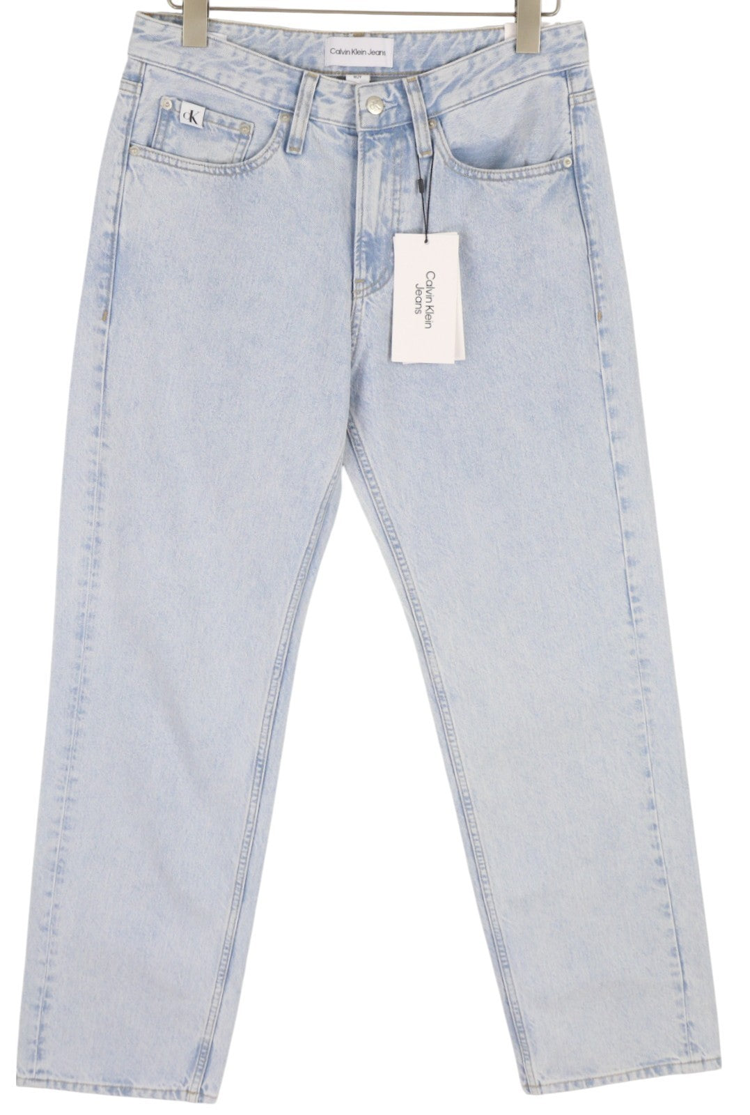 CALVIN KLEIN 90-ųjų tiesūs vyriški džinsai W29 šviesiai mėlyni skalbti išblukę užtrauktukai Fly Denim 