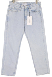 CALVIN KLEIN 90-ųjų tiesūs vyriški džinsai W29 šviesiai mėlyni skalbti išblukę užtrauktukai Fly Denim 