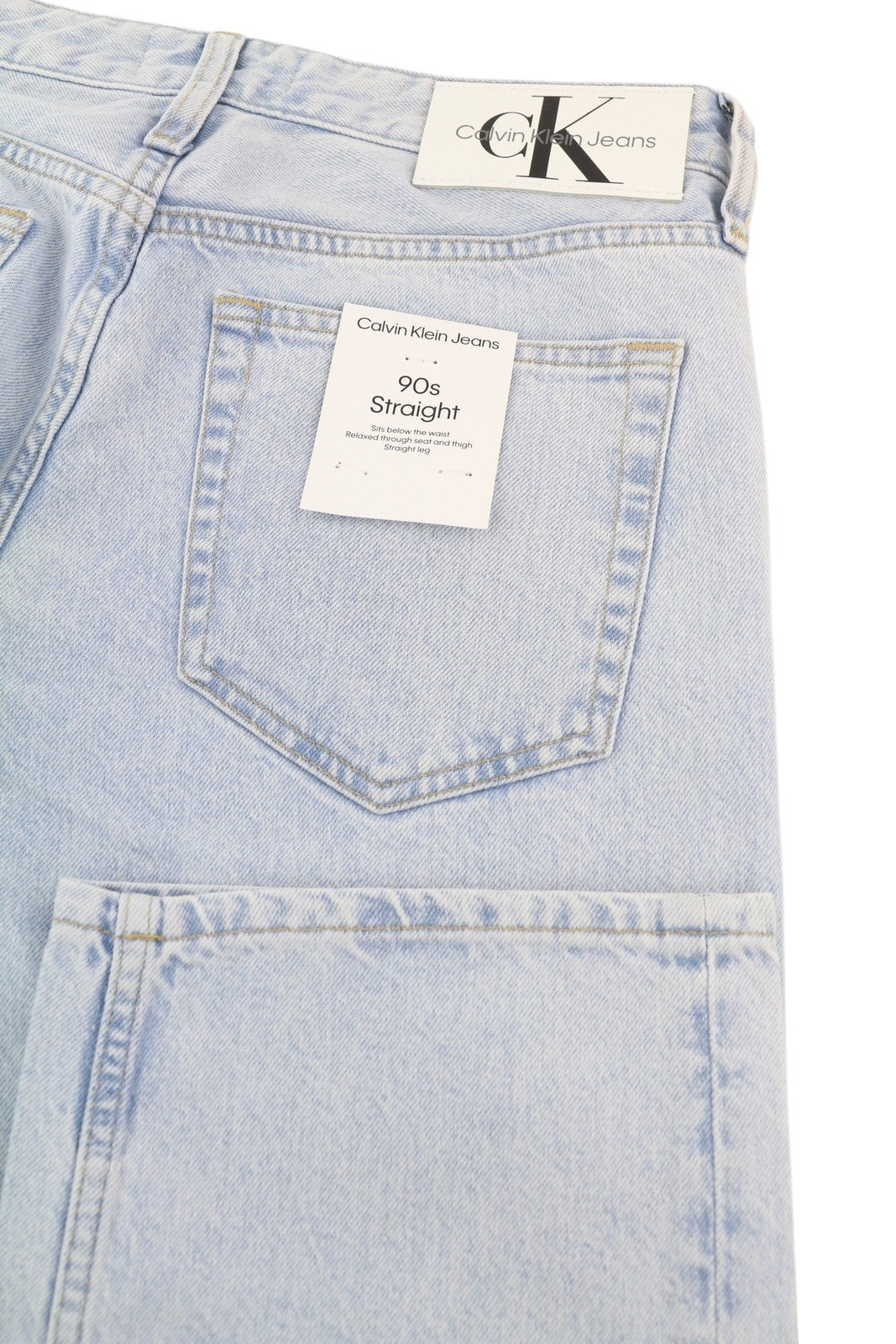 CALVIN KLEIN 90-ųjų tiesūs vyriški džinsai W29 šviesiai mėlyni skalbti išblukę užtrauktukai Fly Denim 