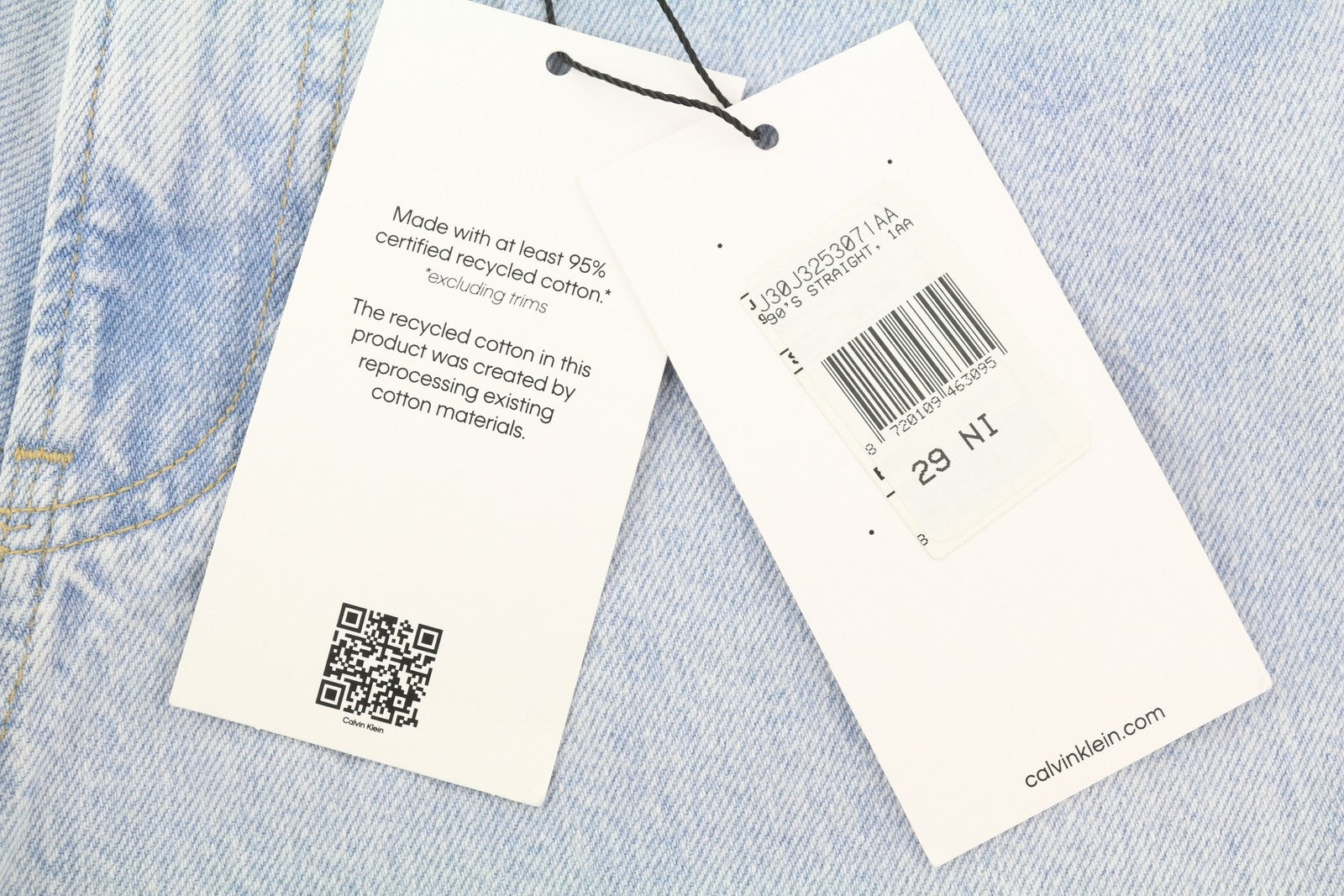 CALVIN KLEIN 90-ųjų tiesūs vyriški džinsai W29 šviesiai mėlyni skalbti išblukę užtrauktukai Fly Denim 