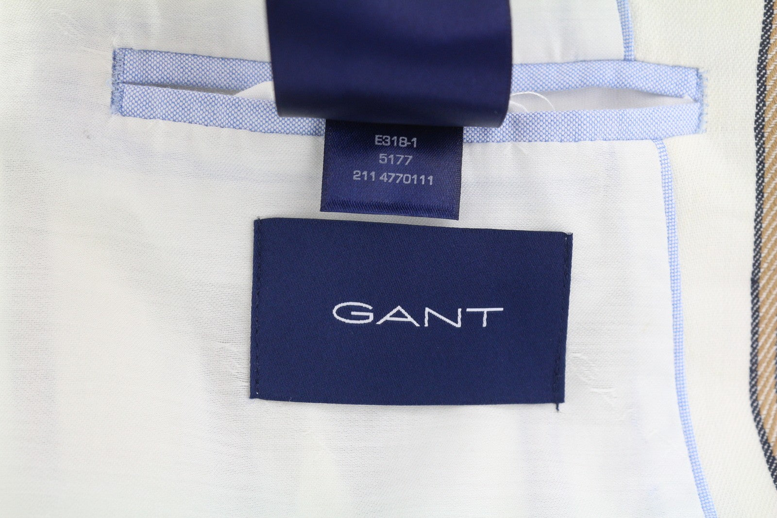 GANT Stripe Linen Straight Women Blazer EU38 Off-White Linen Blend Notch Lapel
