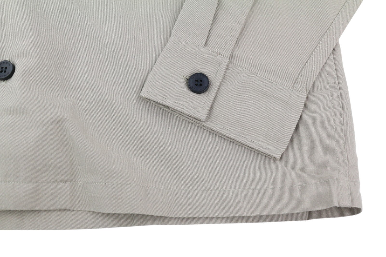 CALVIN KLEIN Men Shirt L Beige Button-Up Spread Patch Pockets Overshirt RRP€119