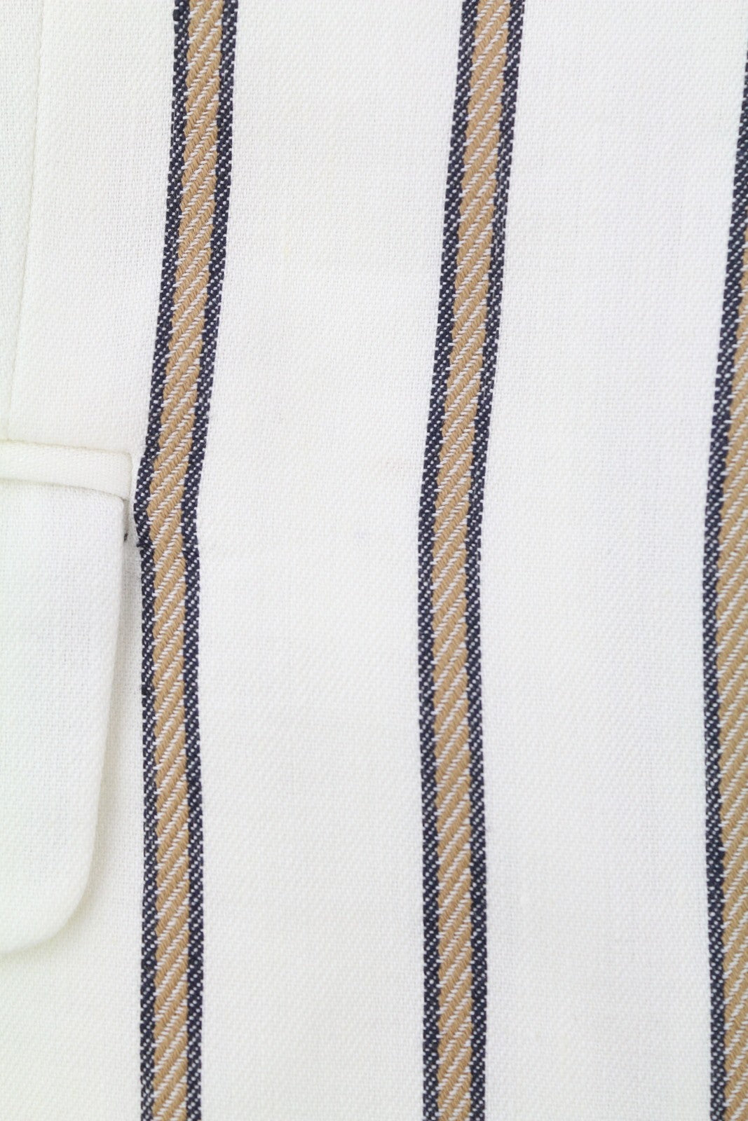 GANT Stripe Linen Straight Women Blazer EU36 Off-White Linen Blend Notch Lapel