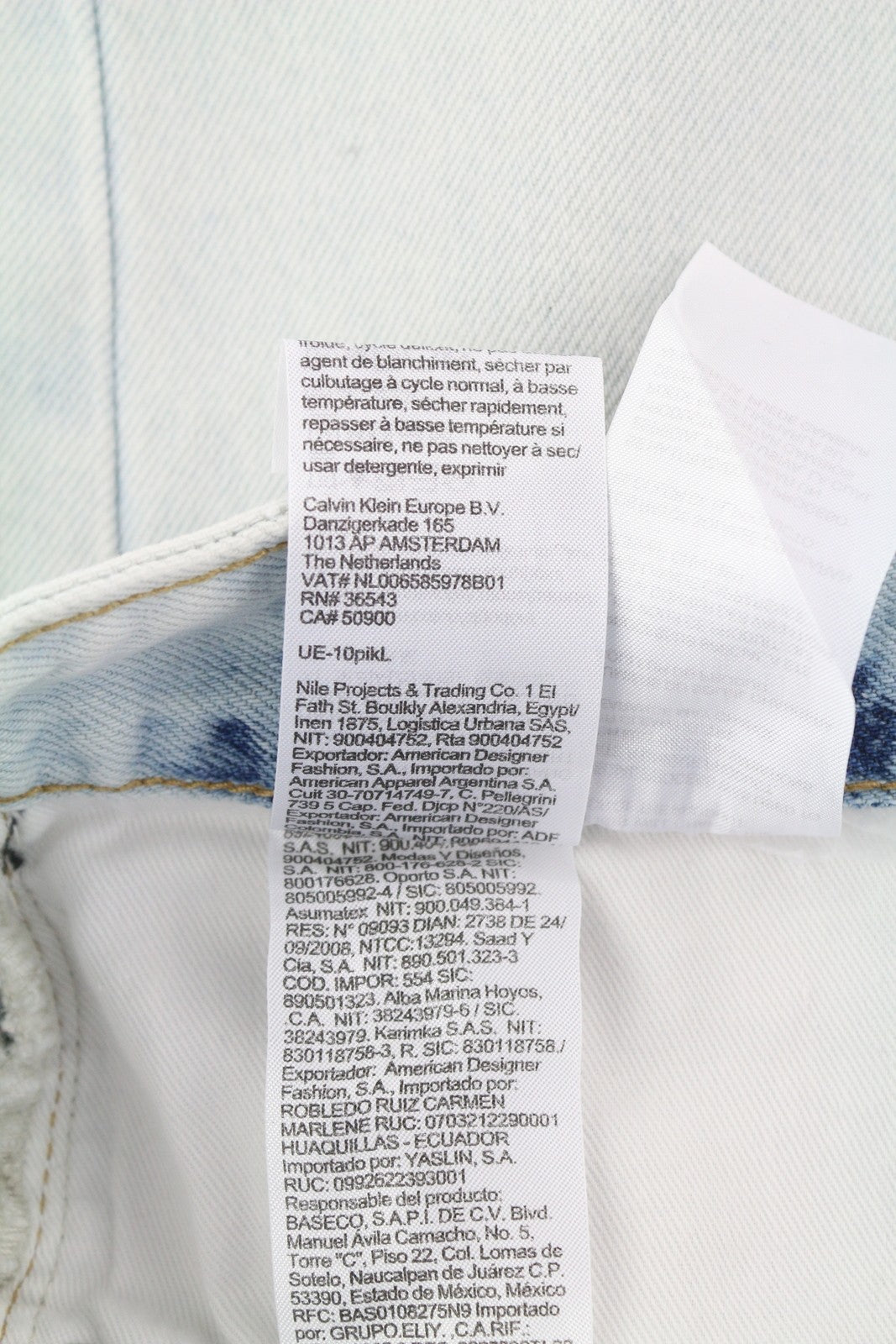 CALVIN KLEIN Regular Taper vyriški džinsai W30/L32 šviesiai mėlyni skalbto džinso užtrauktuku 