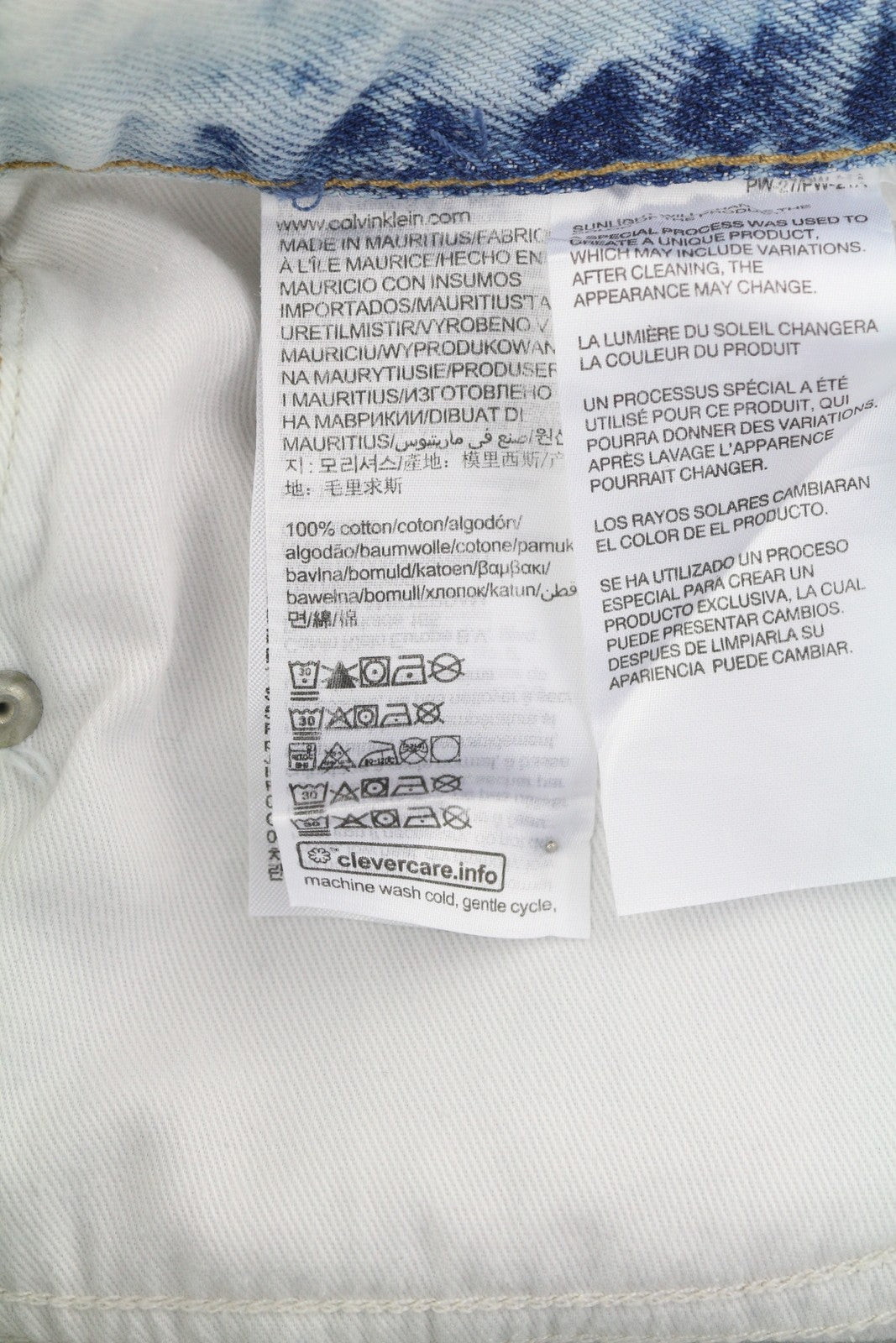 CALVIN KLEIN Regular Taper vyriški džinsai W30/L32 šviesiai mėlyni skalbto džinso užtrauktuku 